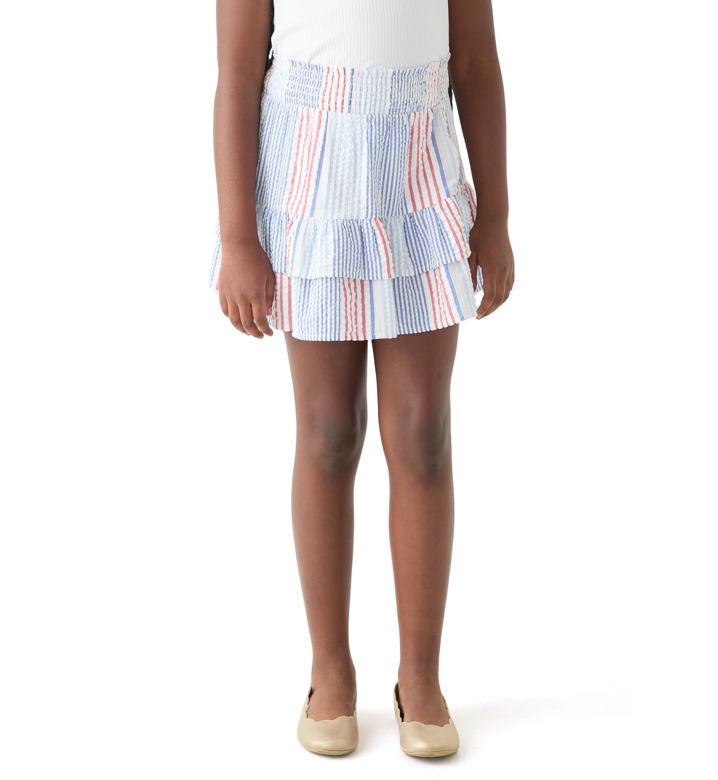 Girls 7-16 Woven Ruffle Skirt