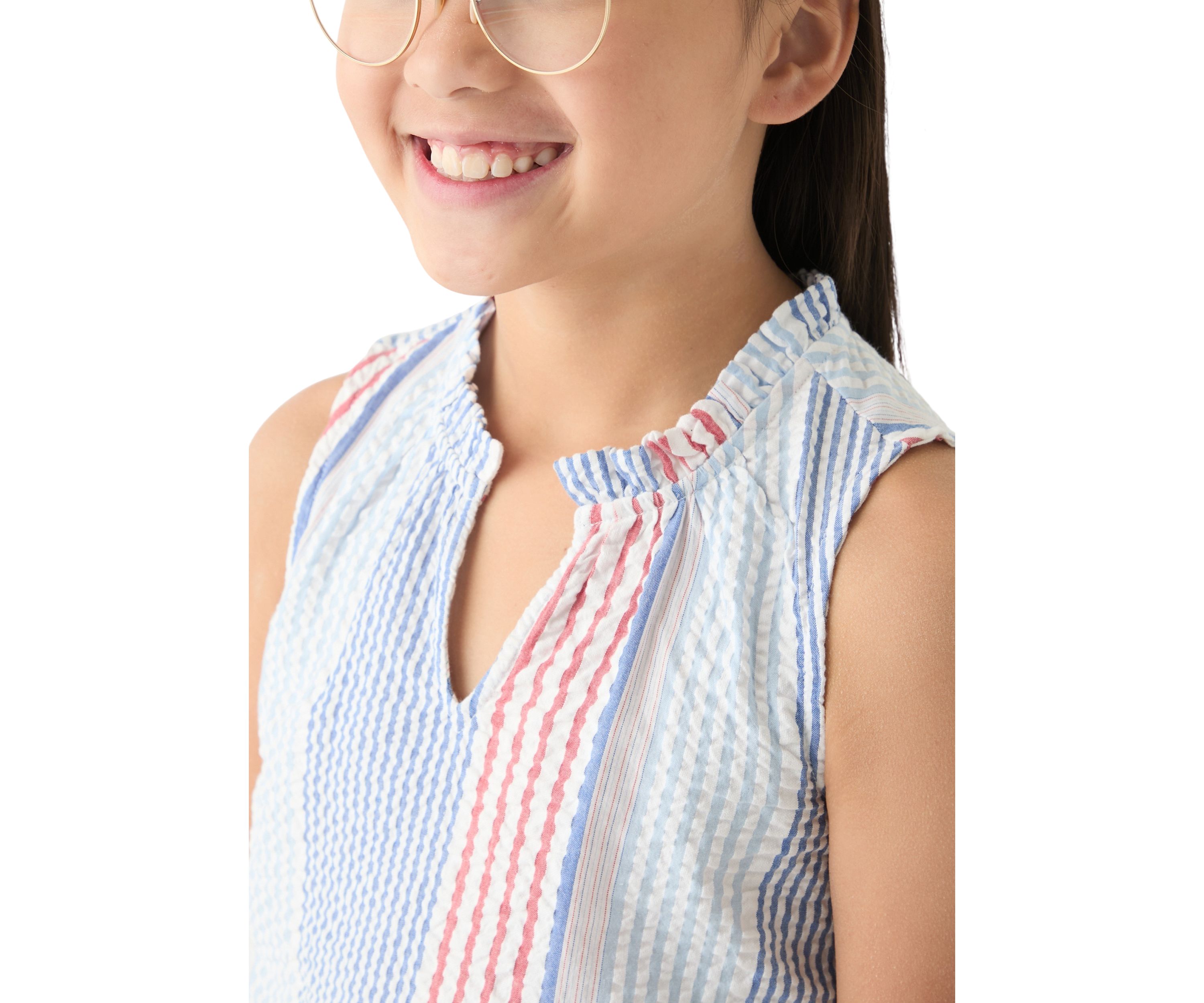 Girls 7-16 Stripe Ruffle Top