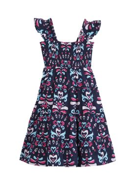 Crown & Ivy™ Girls 4-6x Smocked Tiered Dress | belk