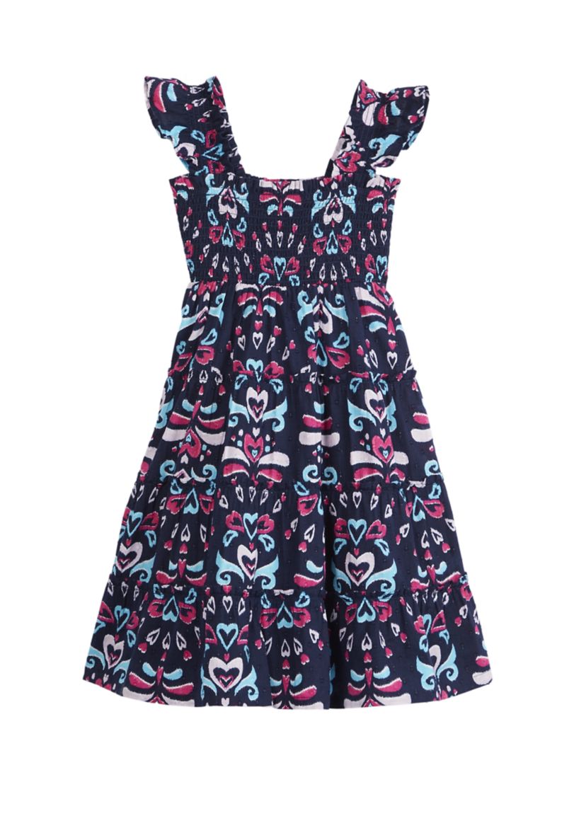 Girls 4-6x Smocked Tiered Dress