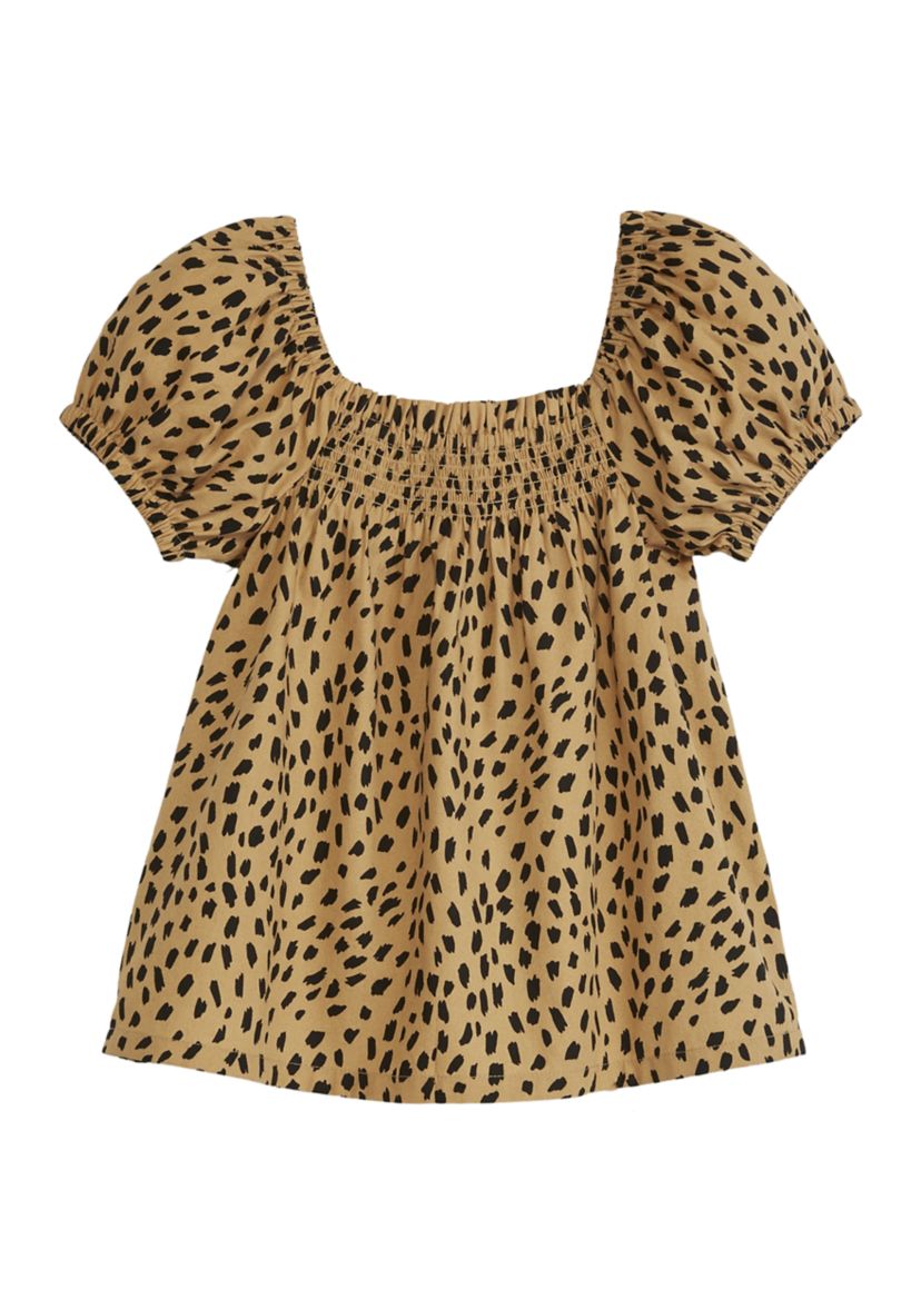 Girls 7-16 Puff Sleeve Printed Top 
