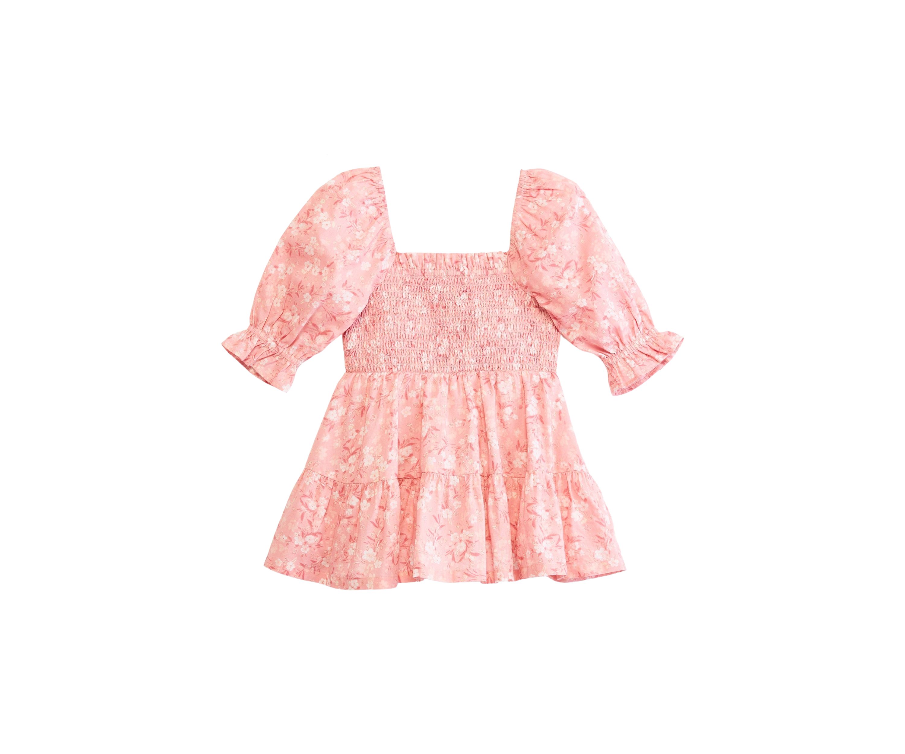 Girls 4-6x Puff Sleeve Printed Top