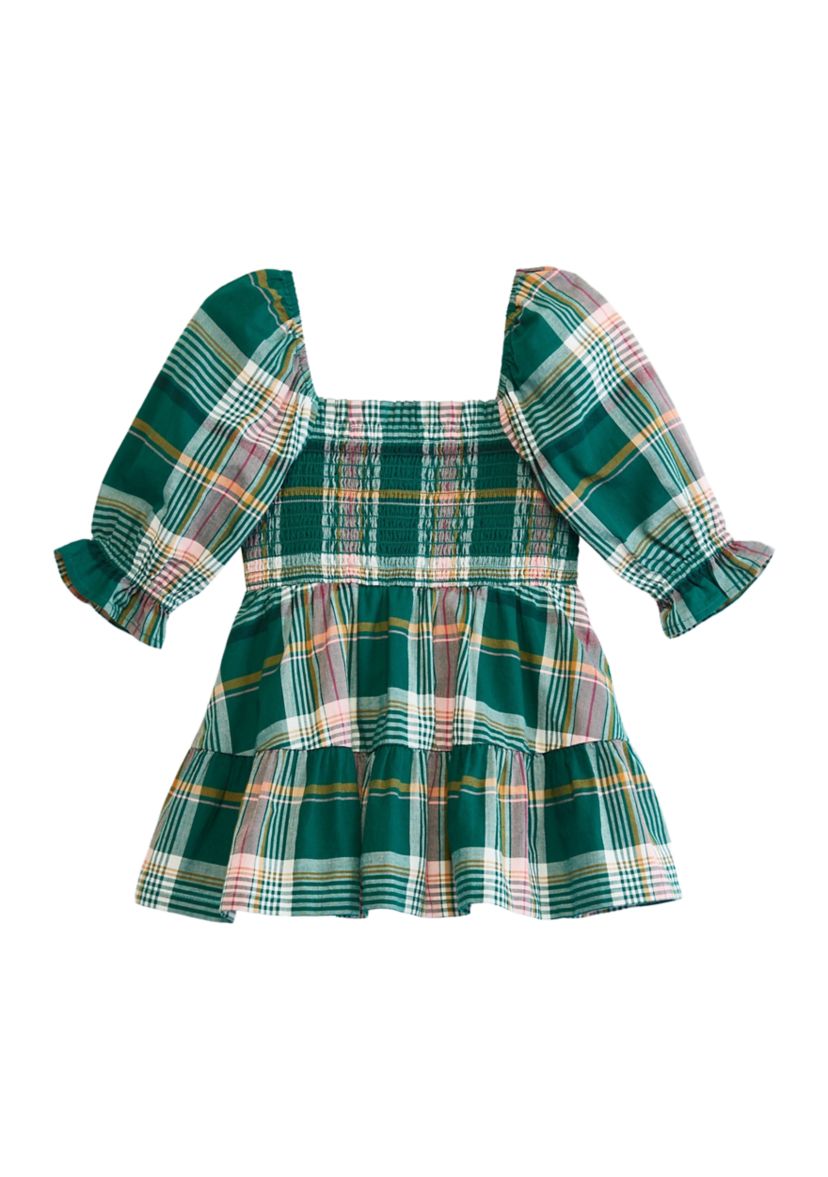 Girls 4-6x Smocked Printed Top