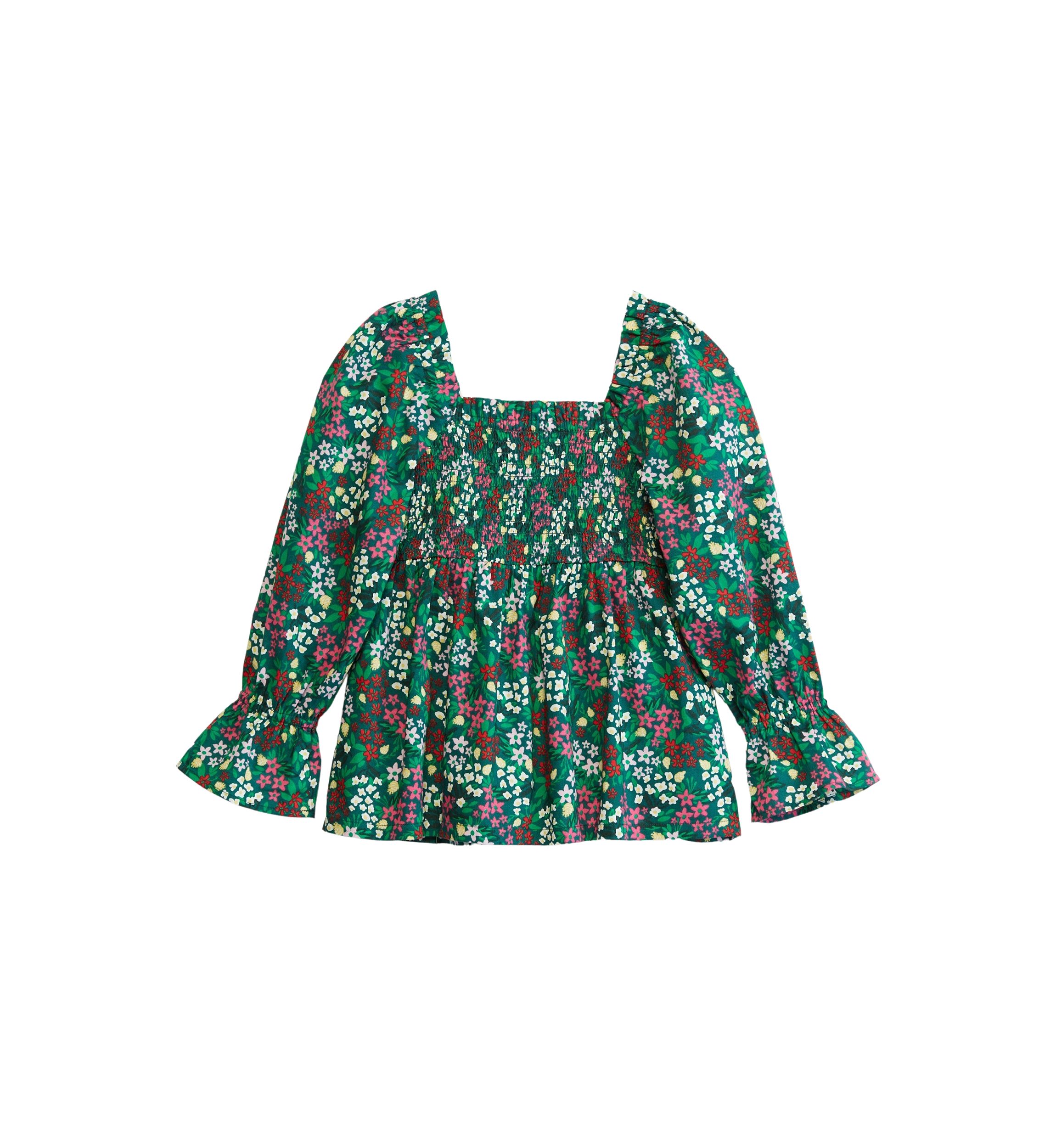 Girls 4-6x Smocked Printed Top