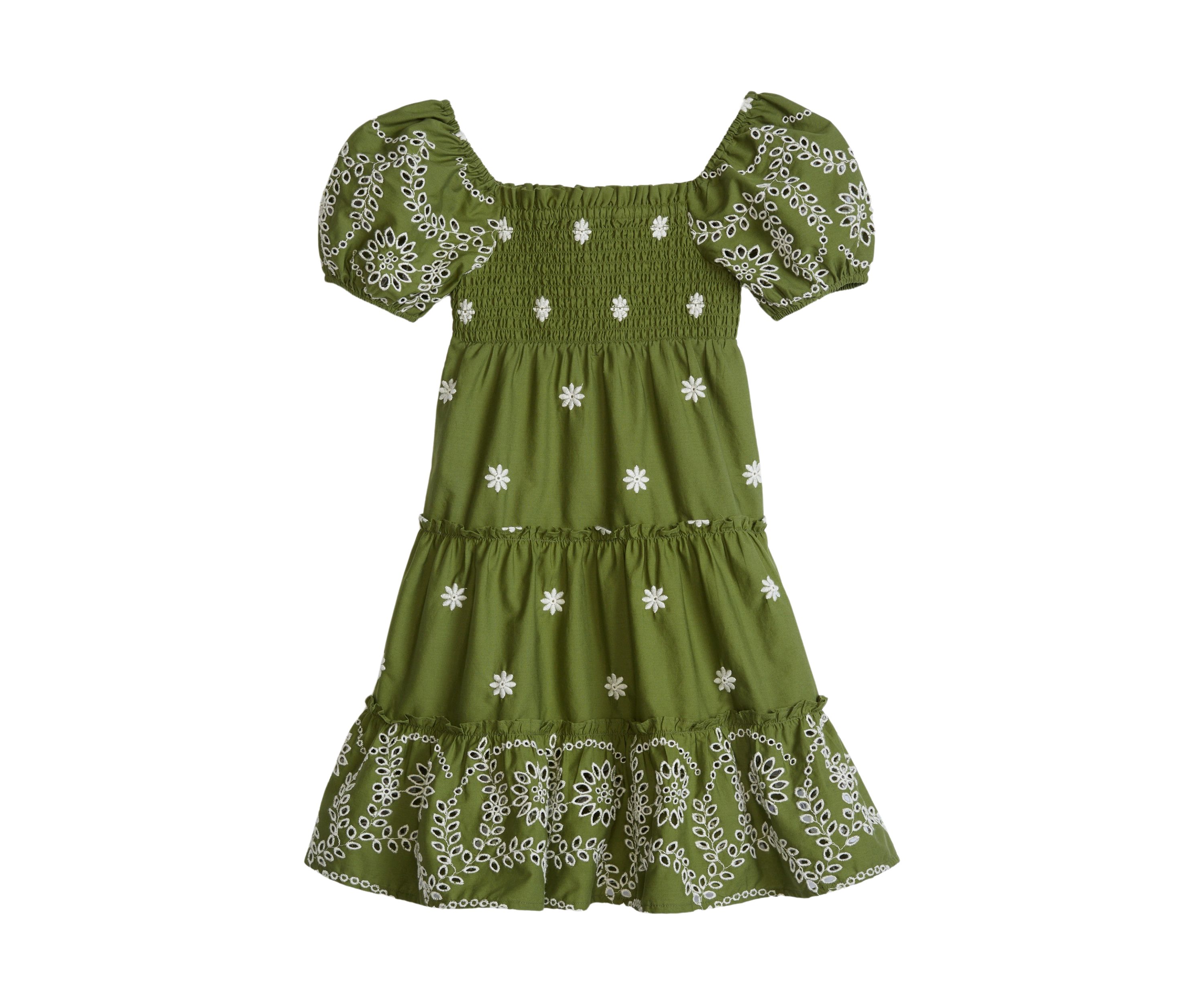 Girls 4-6x Broderie Smocked Dress