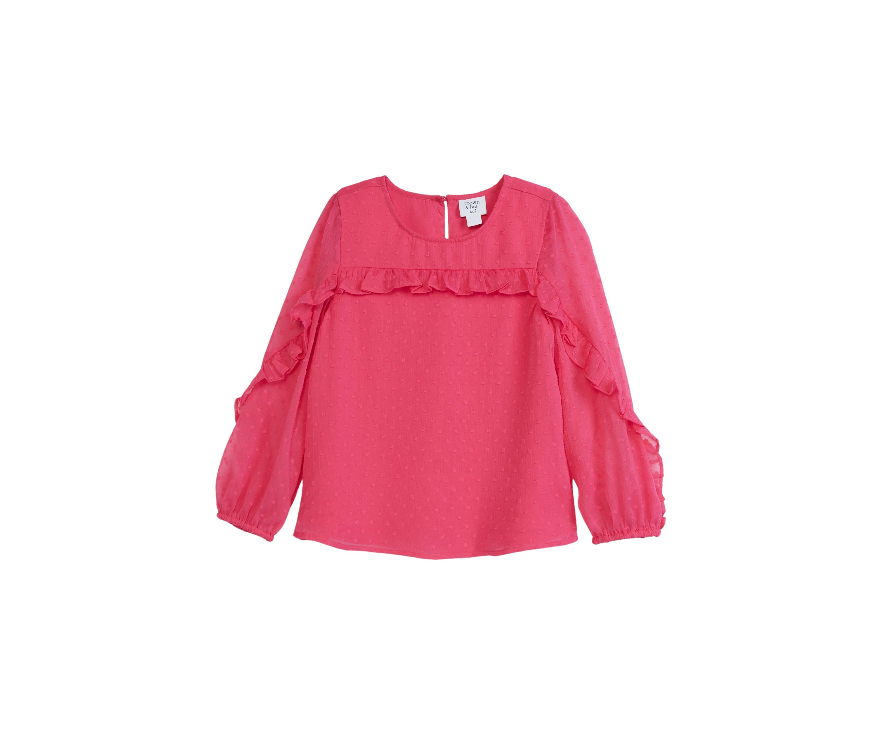 Girls 4-6x Solid Chiffon Ruffle Top
