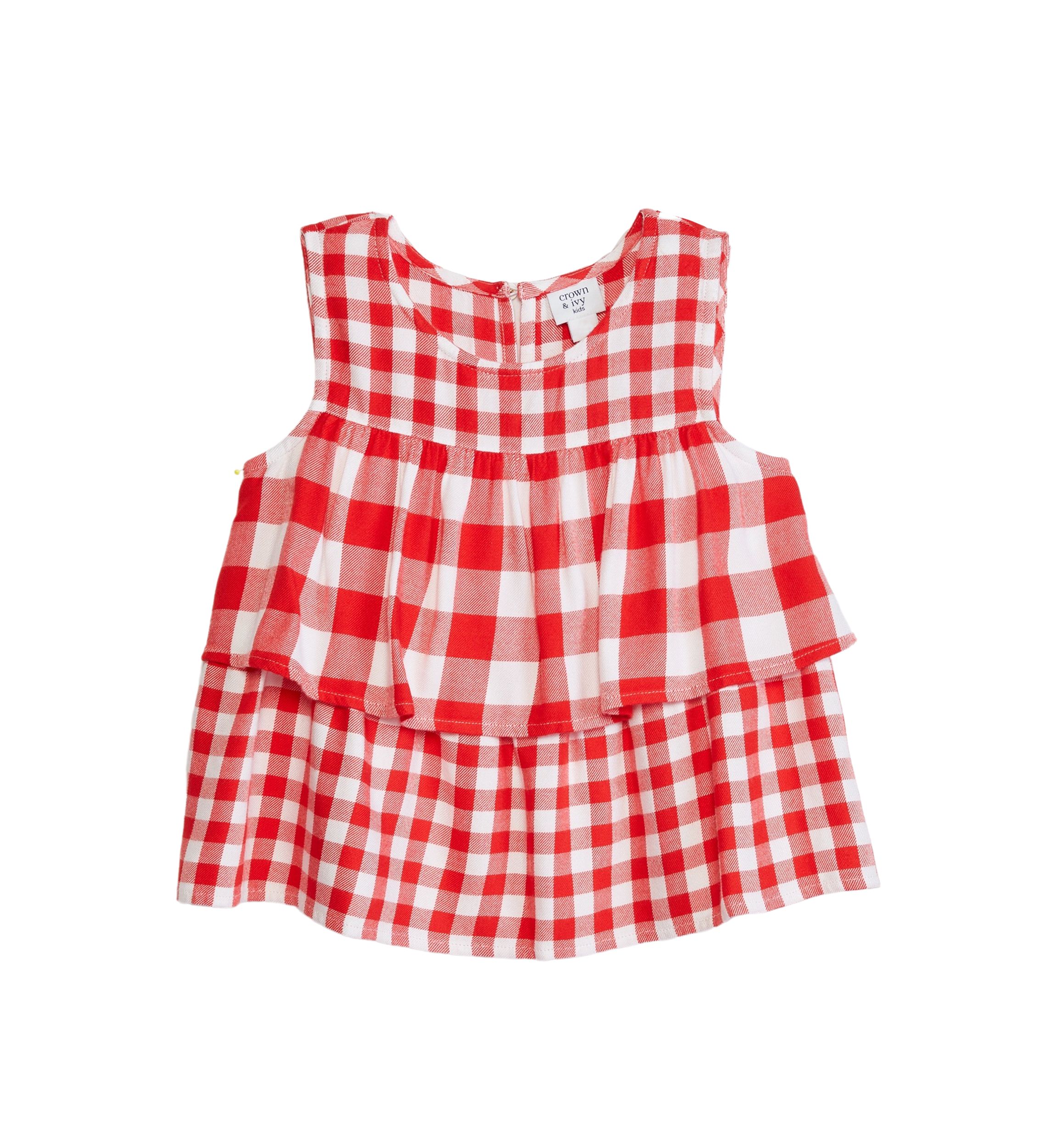 Girls 4-6x Layered Woven Yarn Dyed Tank Top