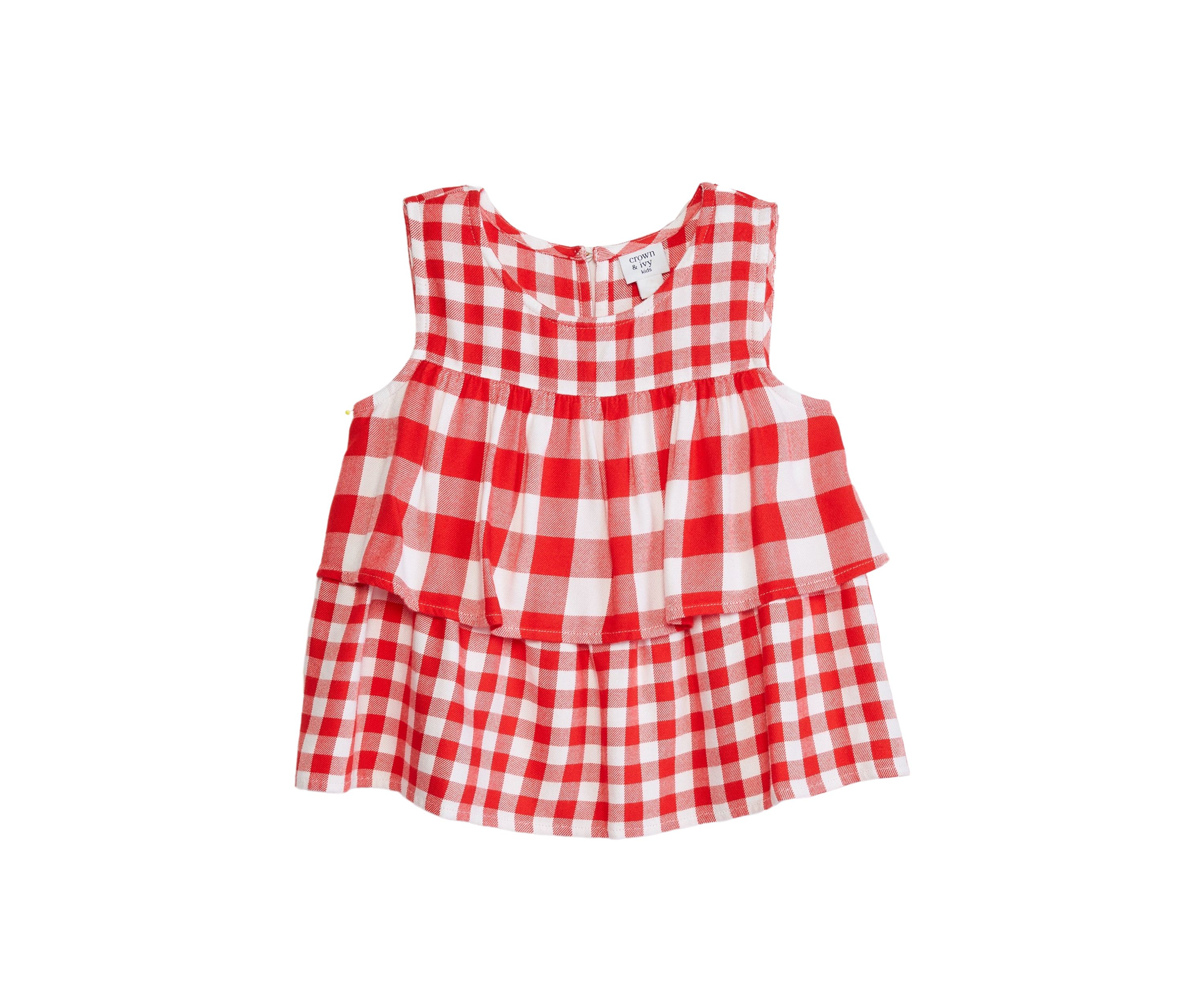 Girls 4-6x Layered Woven Yarn Dyed Tank Top