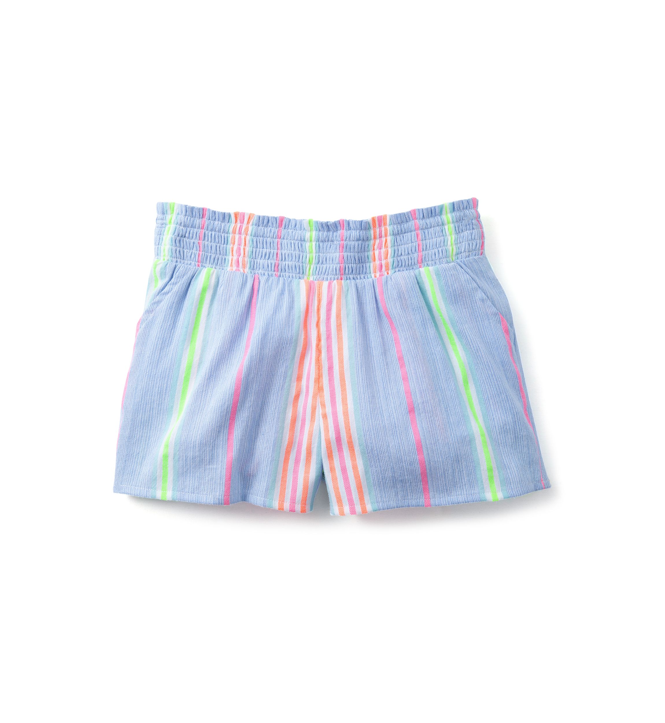 Girls 4-6x Smocked Woven Yarn Dyed Shorts