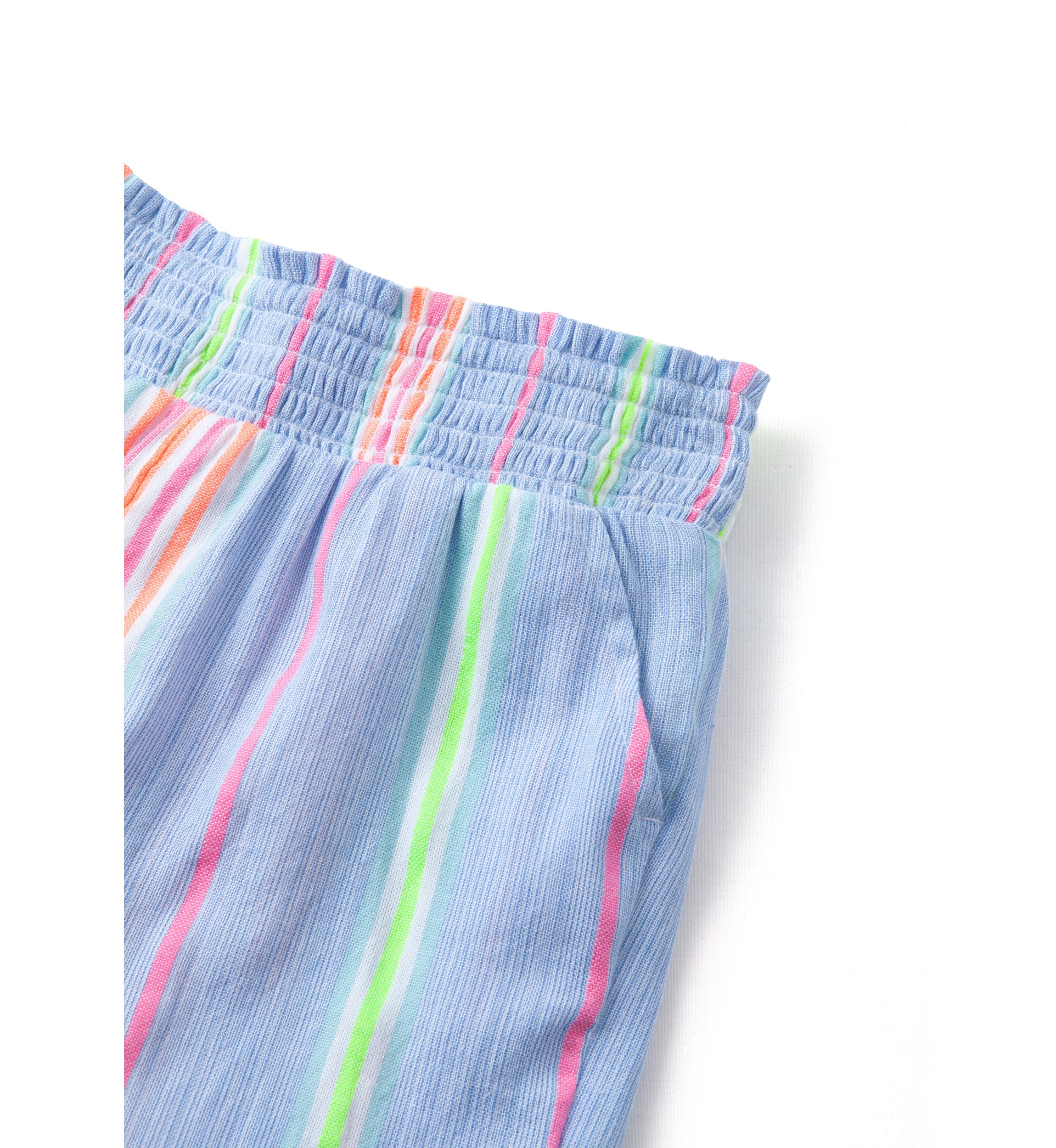 Girls 4-6x Smocked Woven Yarn Dyed Shorts
