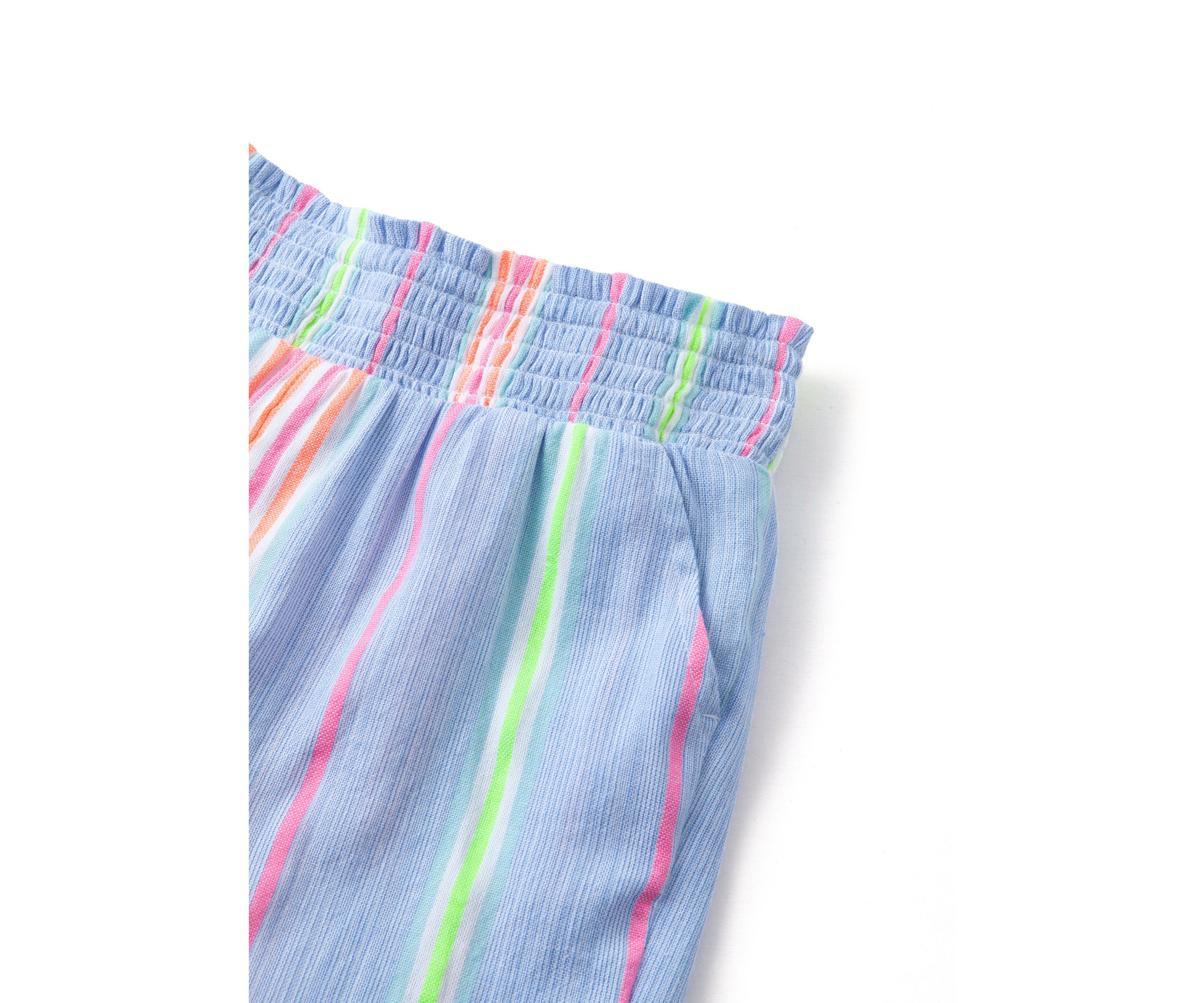 Girls 4-6x Smocked Woven Yarn Dyed Shorts