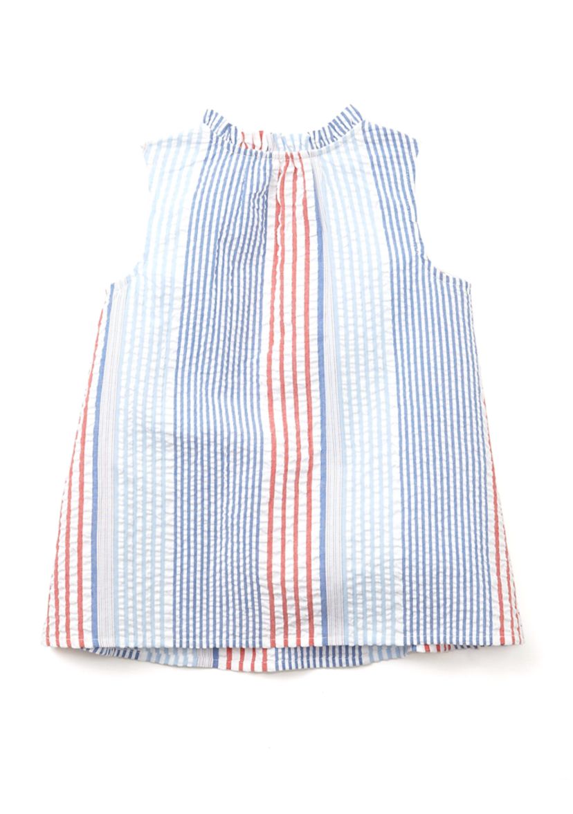 Girls 4-6x Ruffle Tank Seersucker Dress