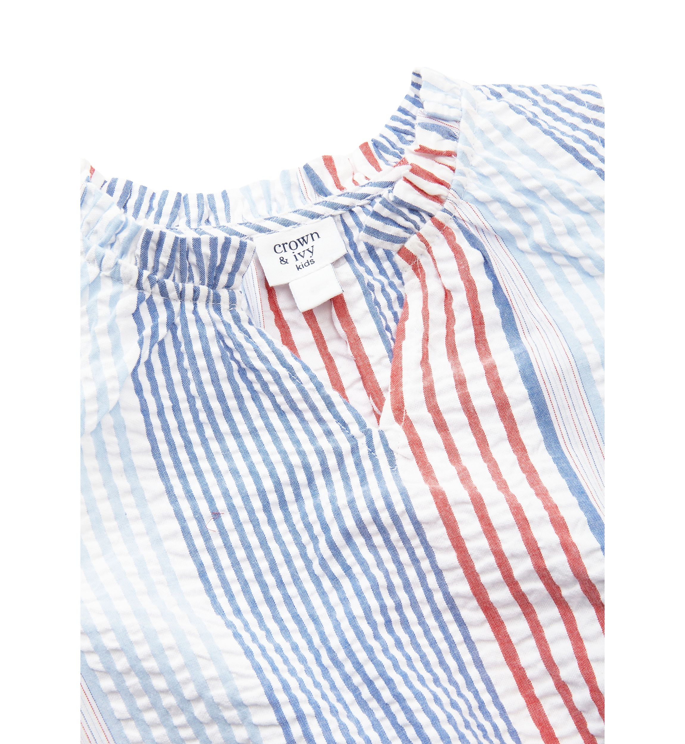 Girls 4-6x Ruffle Tank Seersucker Dress