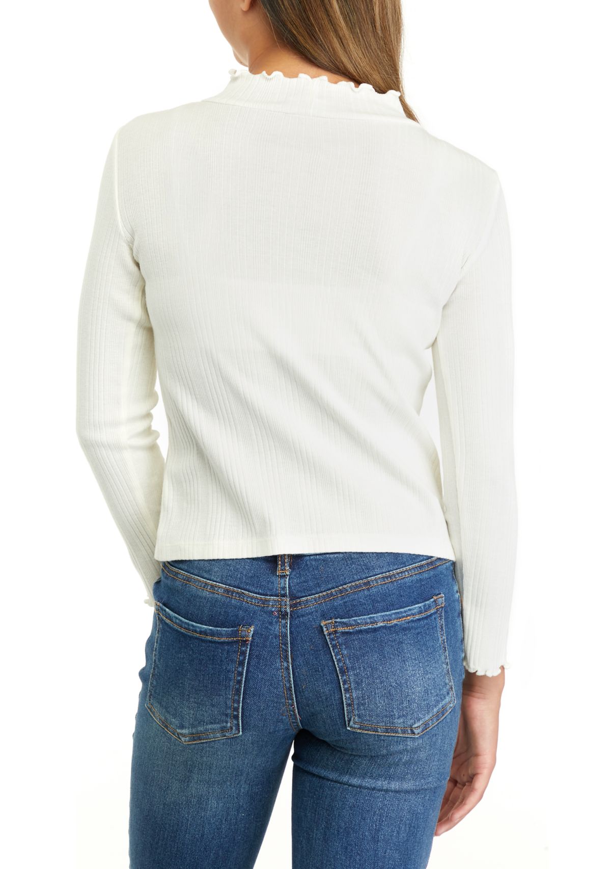 Girls 7-16 Long Sleeve Ribbed T-Shirt