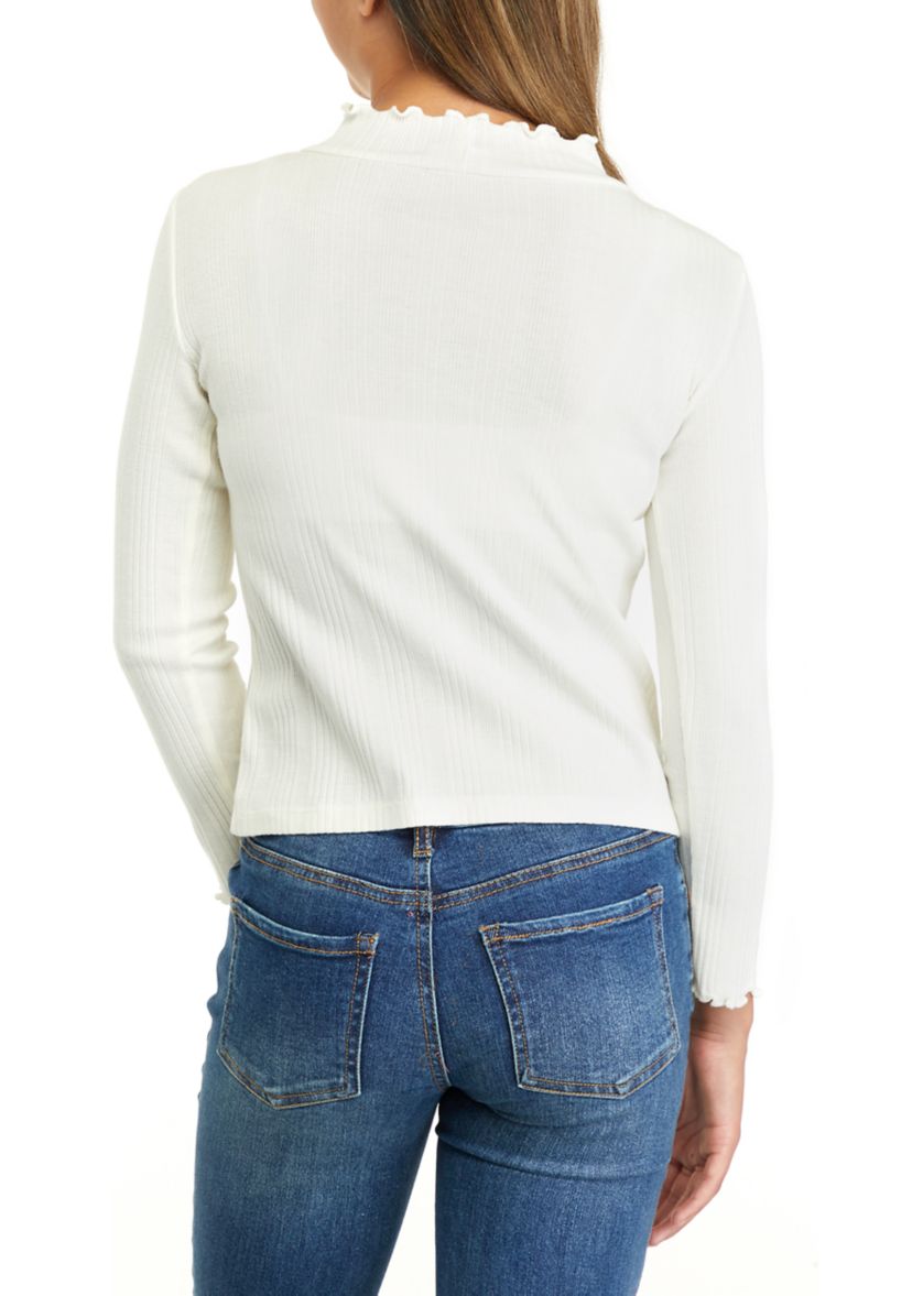 Girls 7-16 Long Sleeve Ribbed T-Shirt