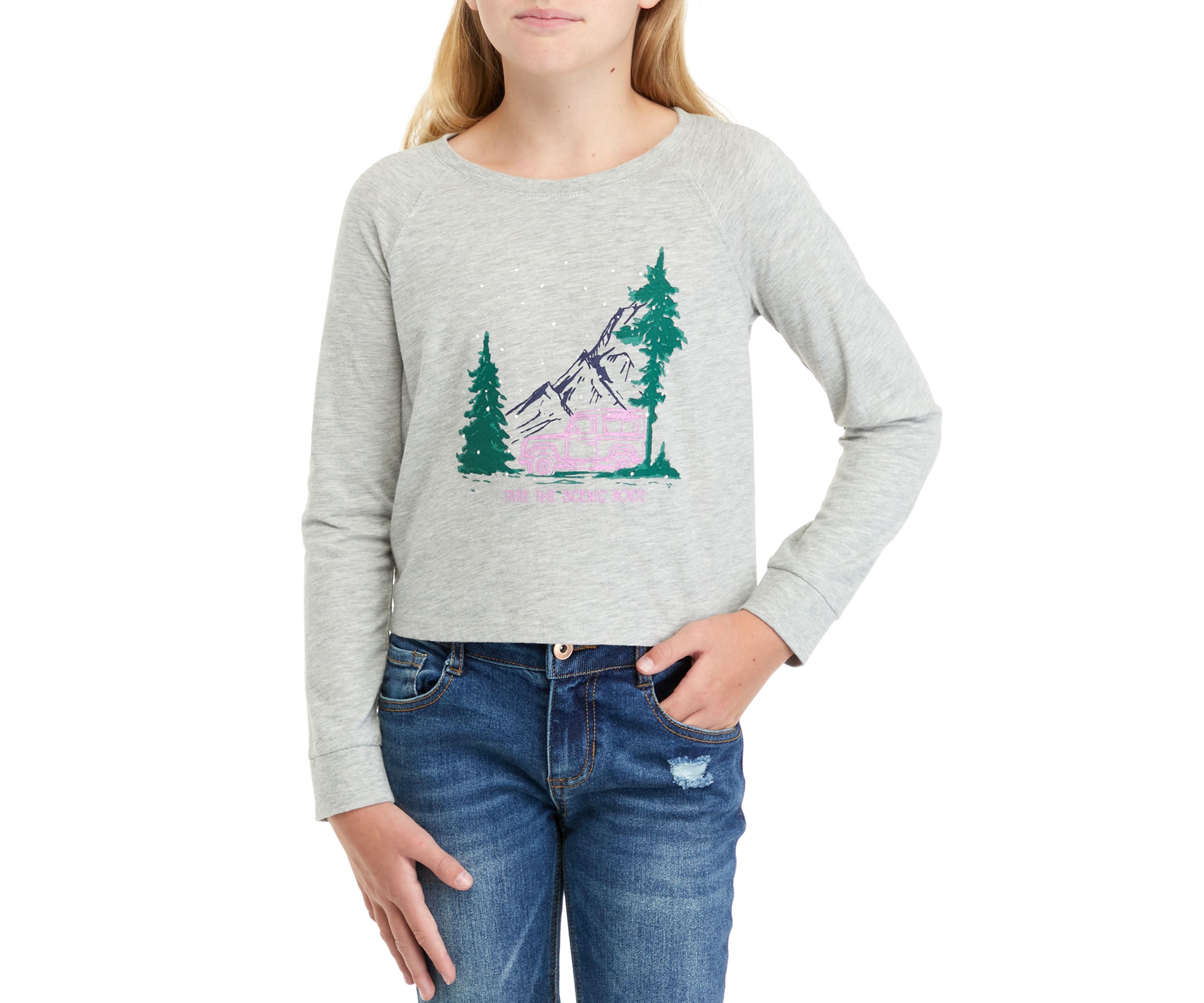 Girls 7-16 Long Sleeve Graphic T-Shirt