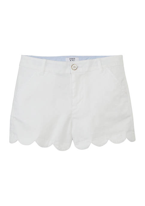 Crown & Ivy™ Girls 7-16 Scallop Shorts