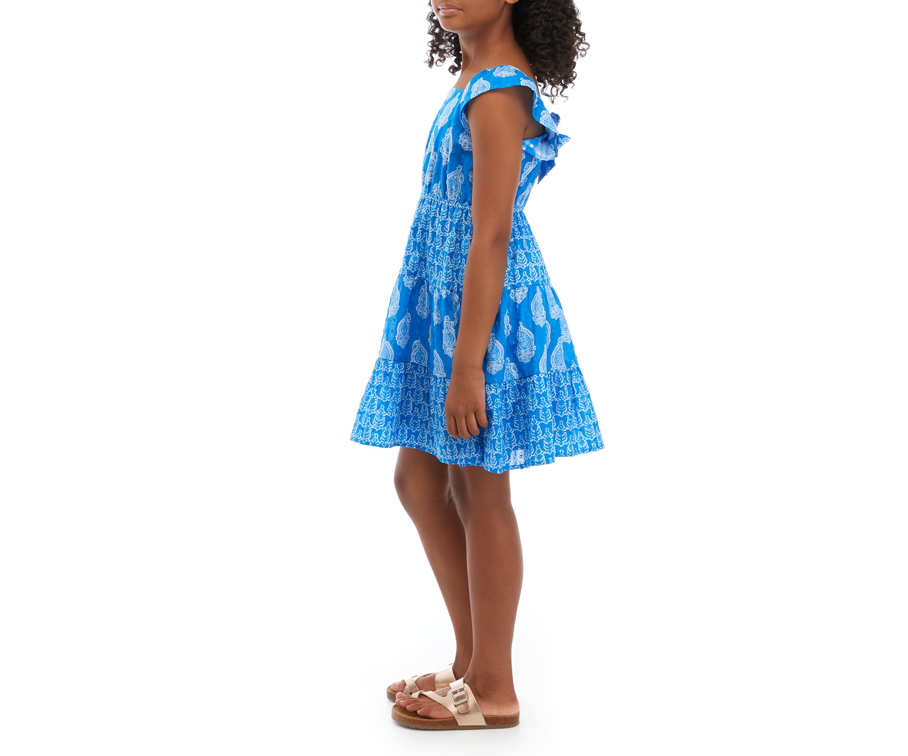 Girls 7-16 Tied Back Tiered Dress