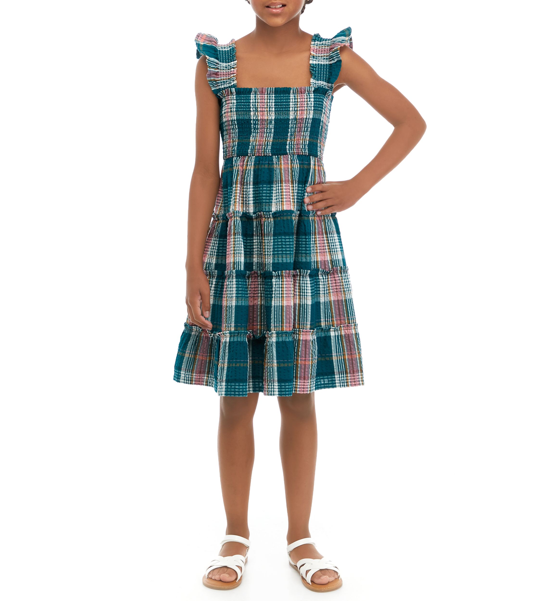 Girls 7-16 Smocked Tiered Dress