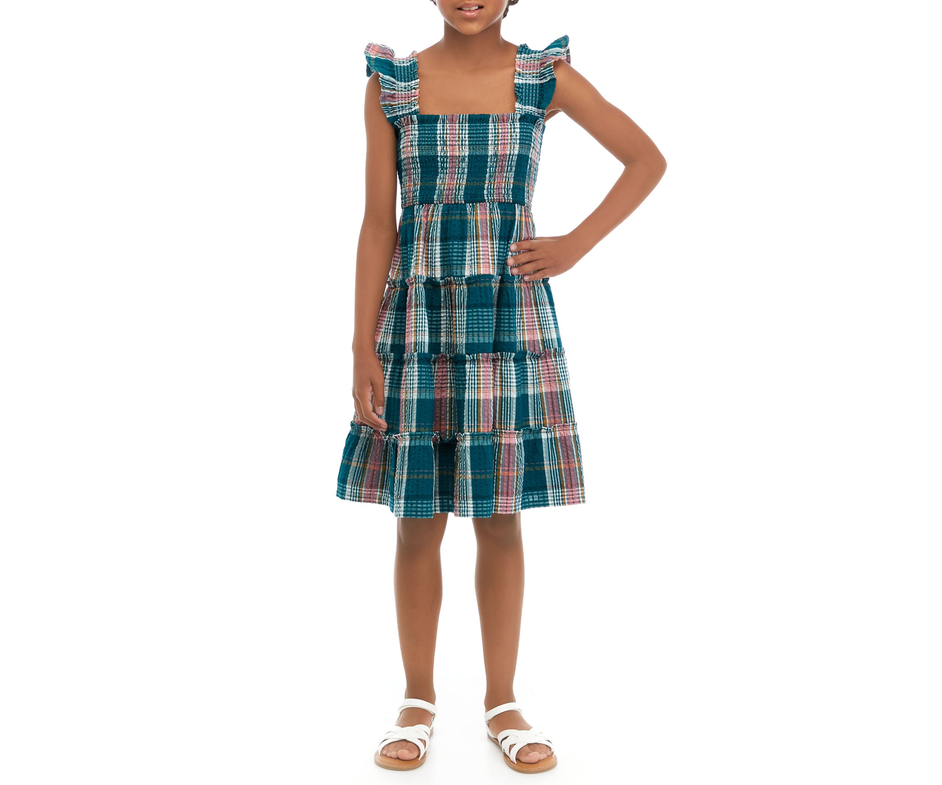 Girls 7-16 Smocked Tiered Dress