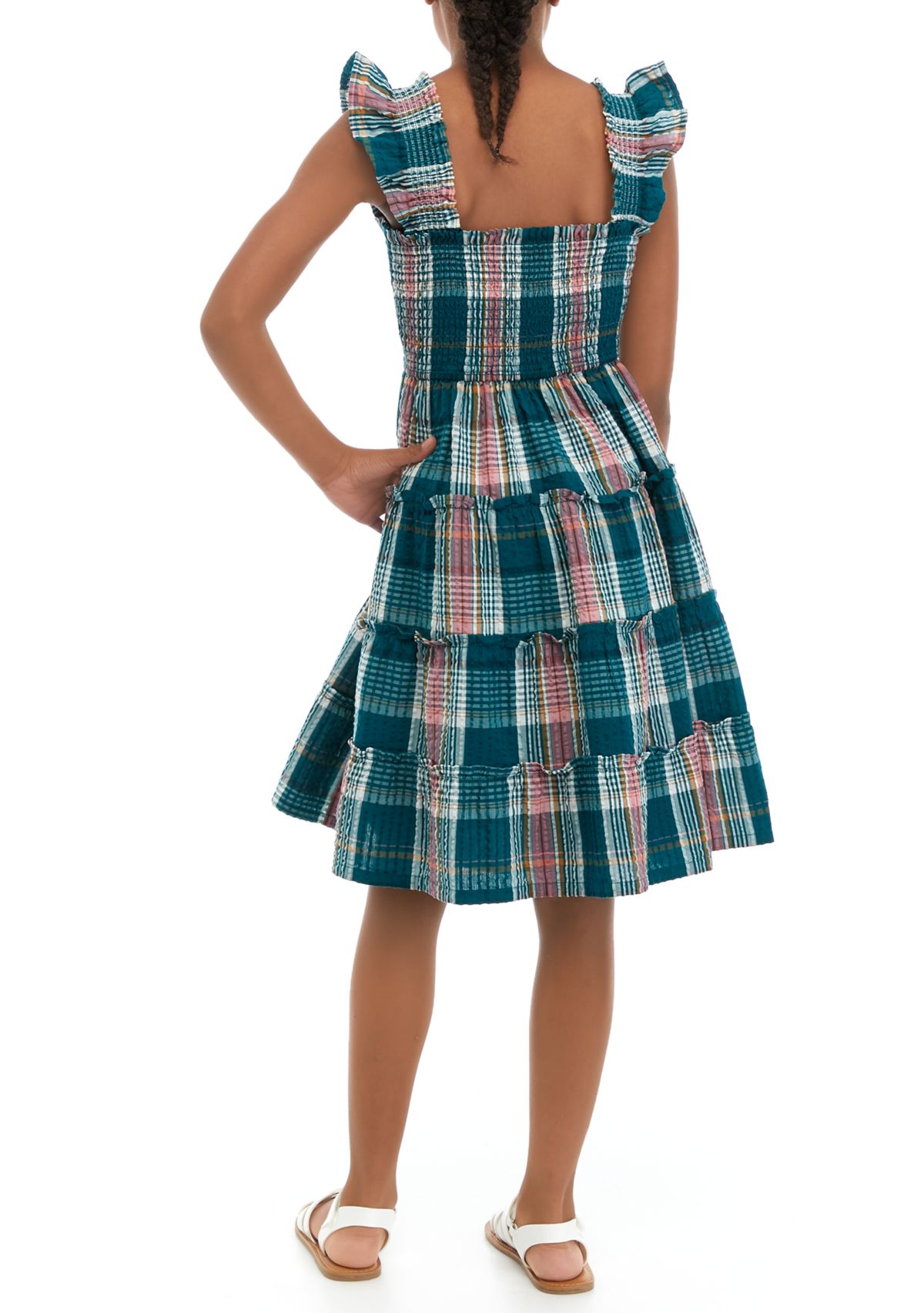 Girls 7-16 Smocked Tiered Dress