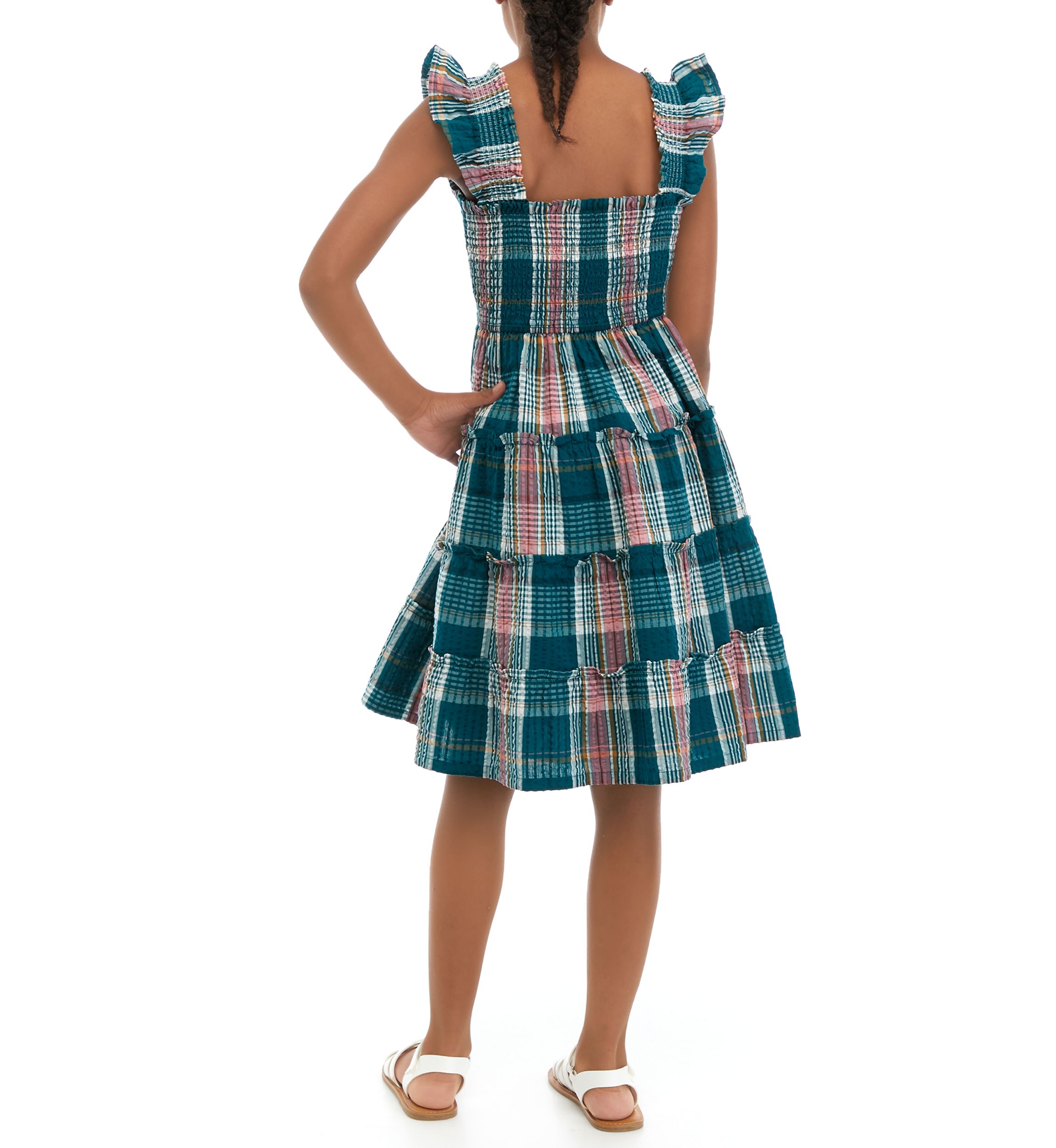 Girls 7-16 Smocked Tiered Dress