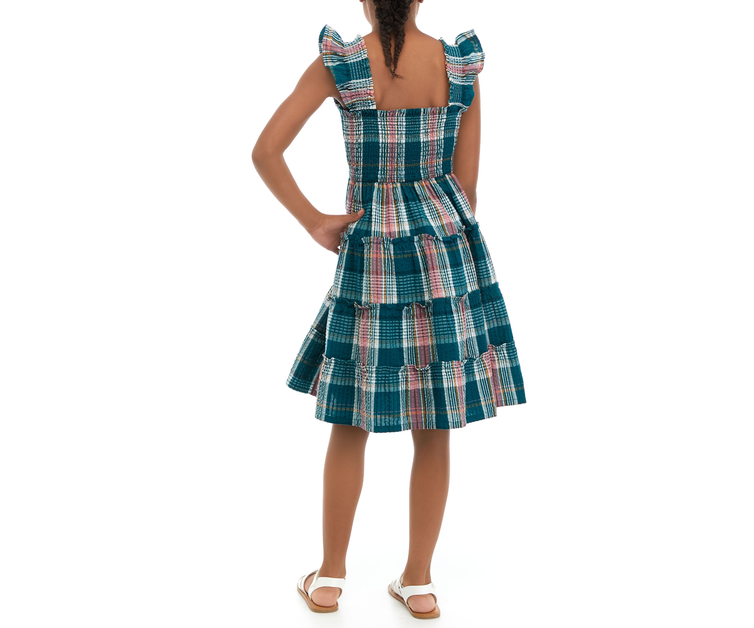 Girls 7-16 Smocked Tiered Dress