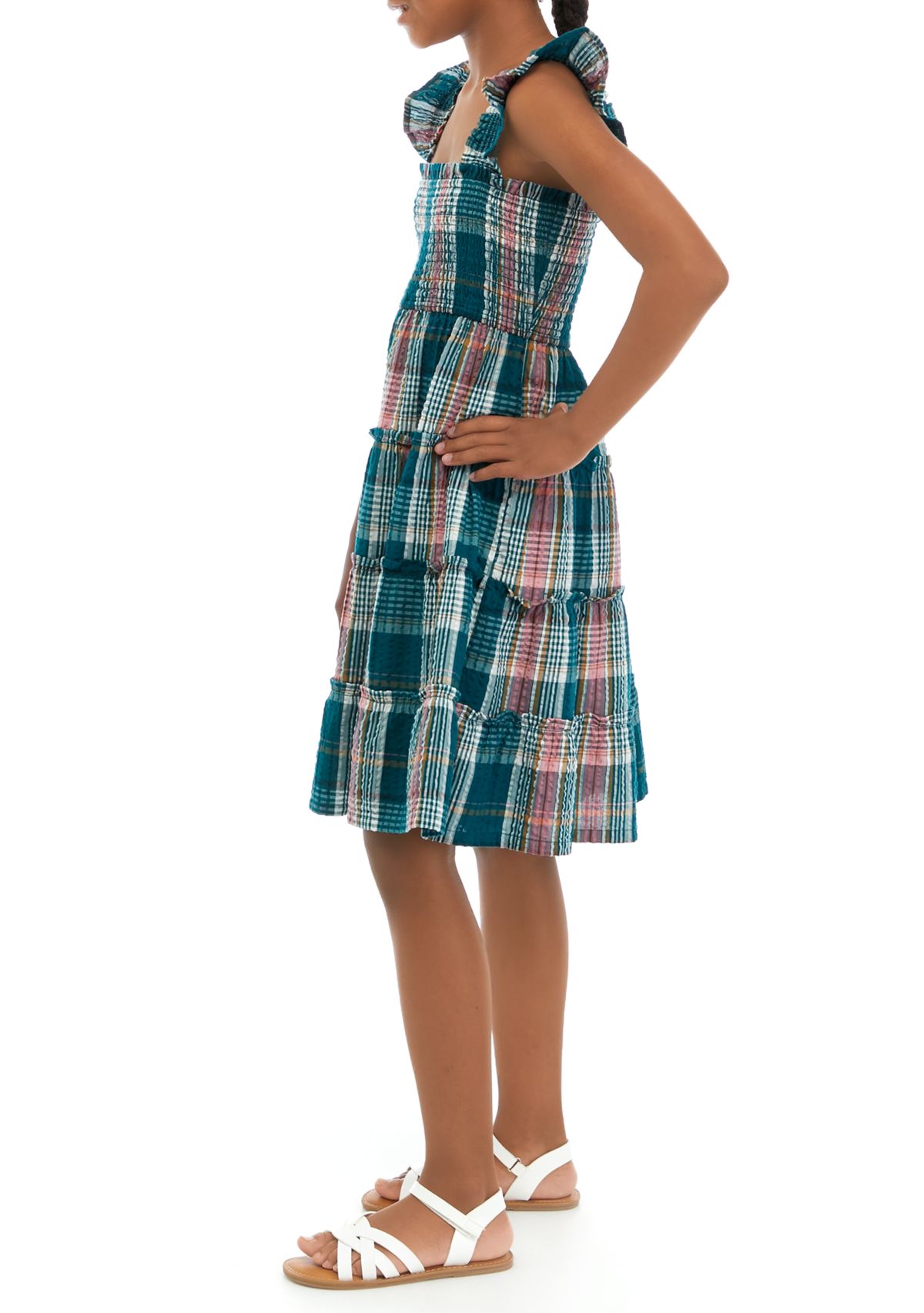 Girls 7-16 Smocked Tiered Dress