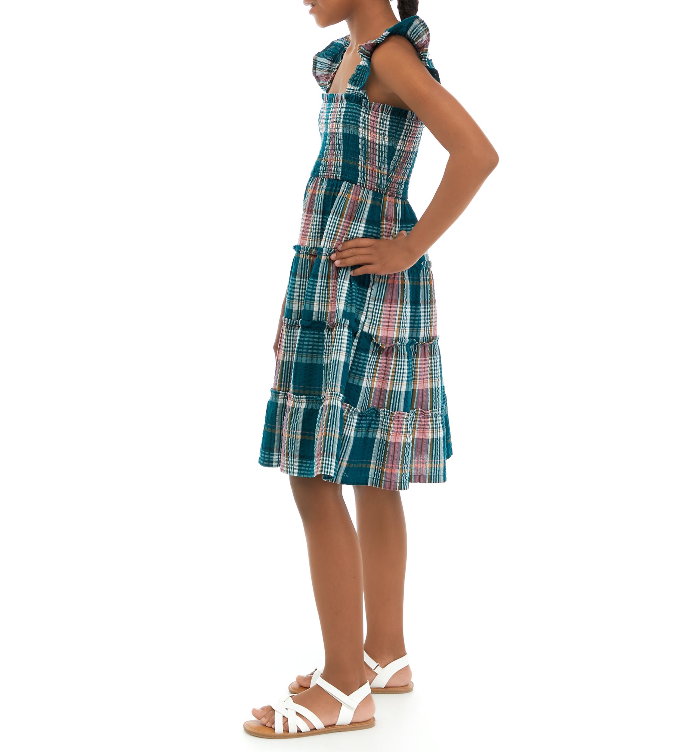 Girls 7-16 Smocked Tiered Dress