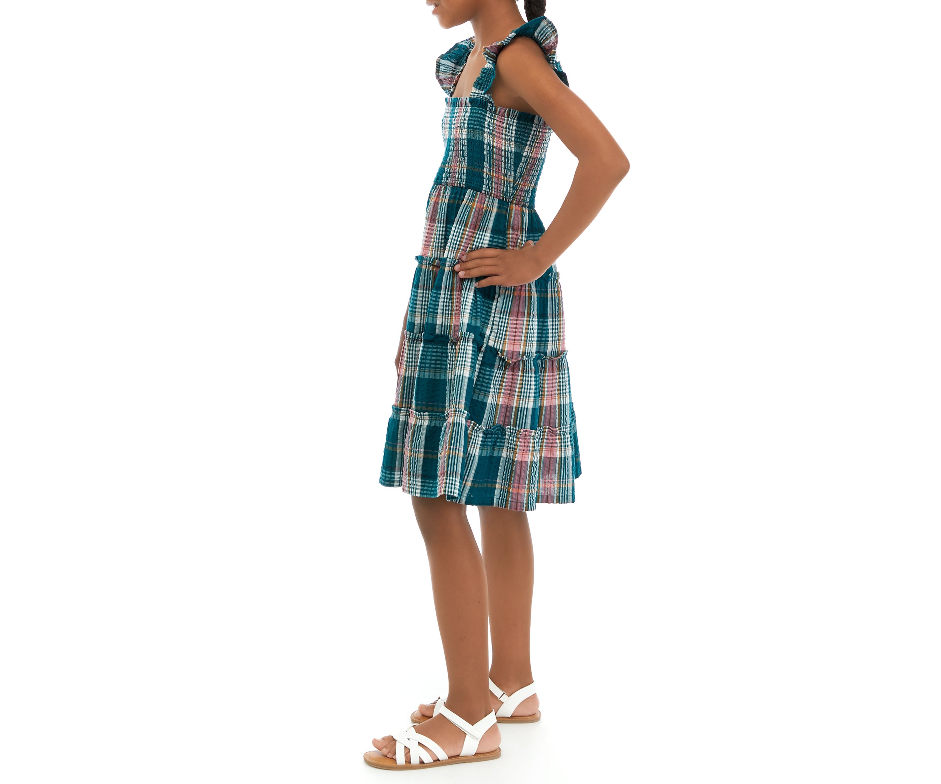 Girls 7-16 Smocked Tiered Dress