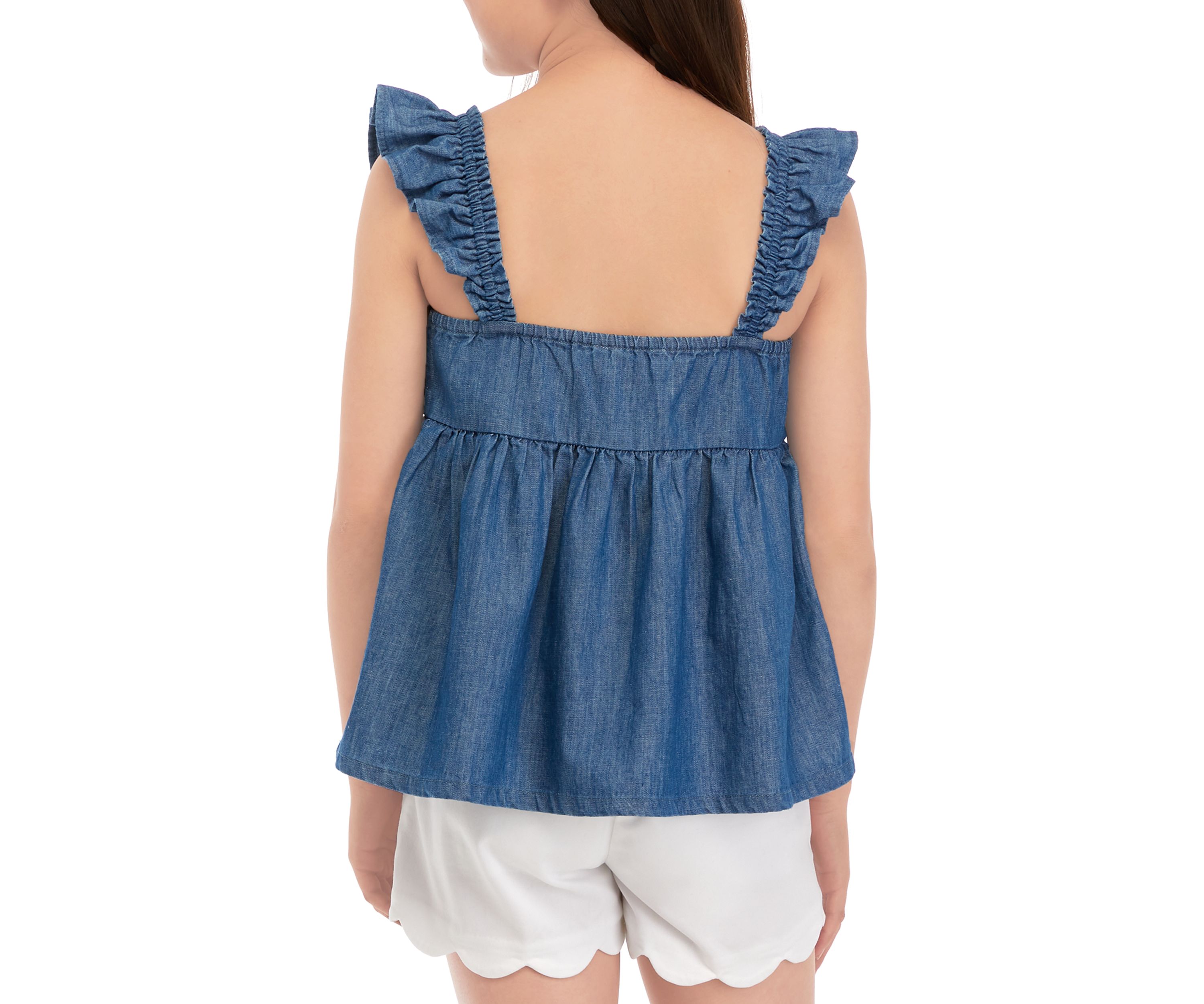 Girls 7-16 Smocked Peplum Tank 