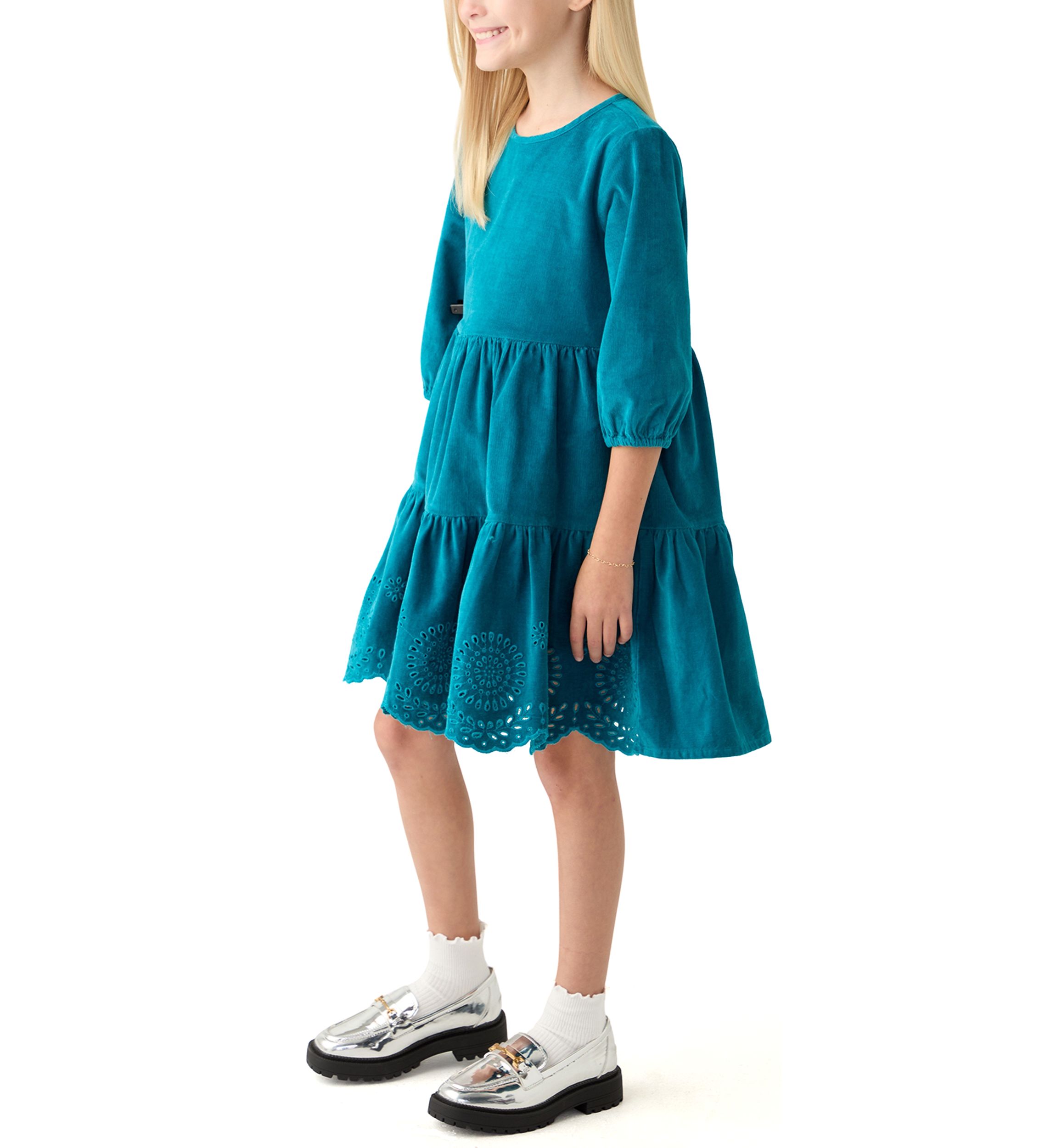 Girls 7-16 Corduroy 3/4 Sleeve Dress