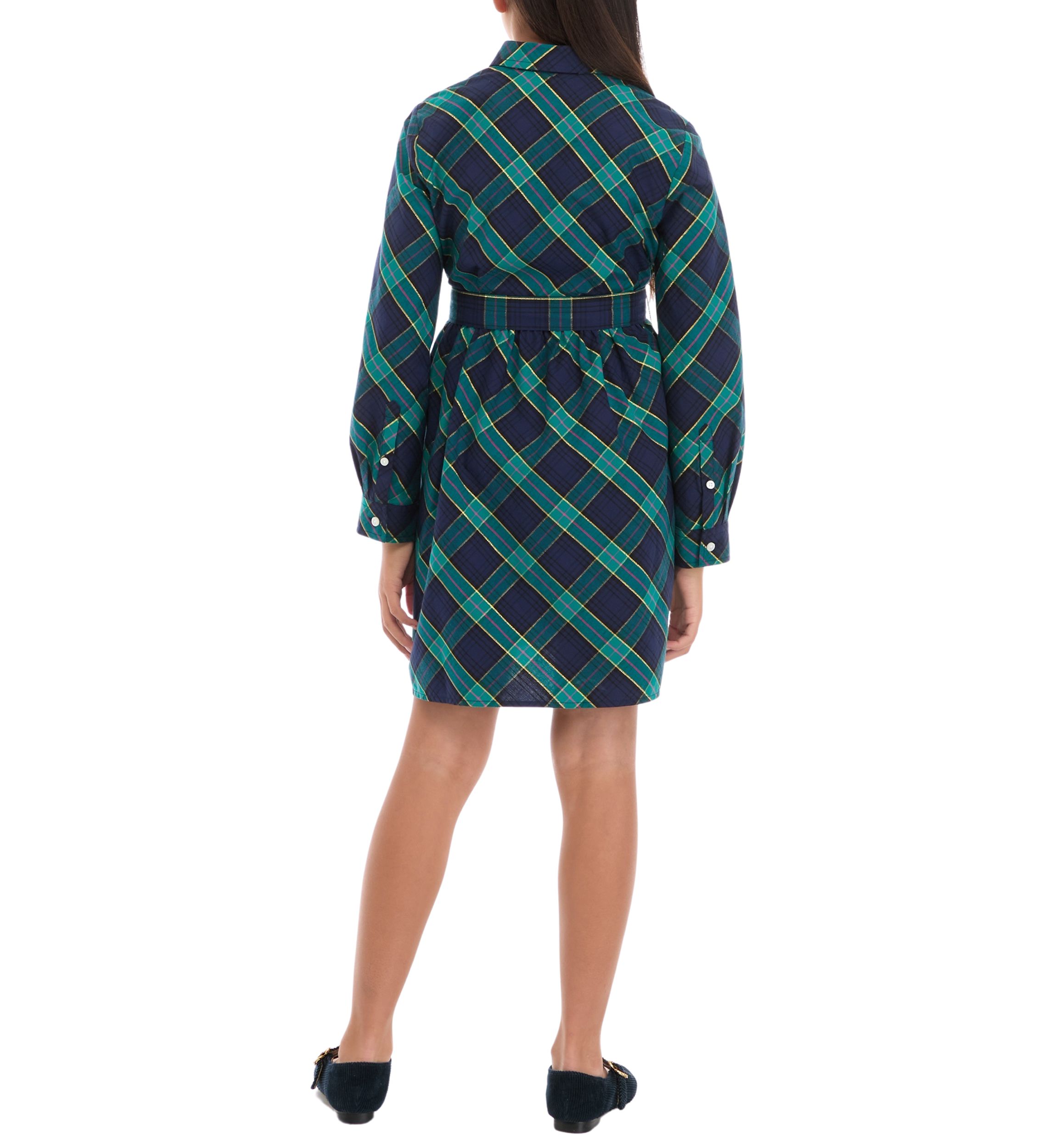 Girls 7-16 Plaid Shirtdress 