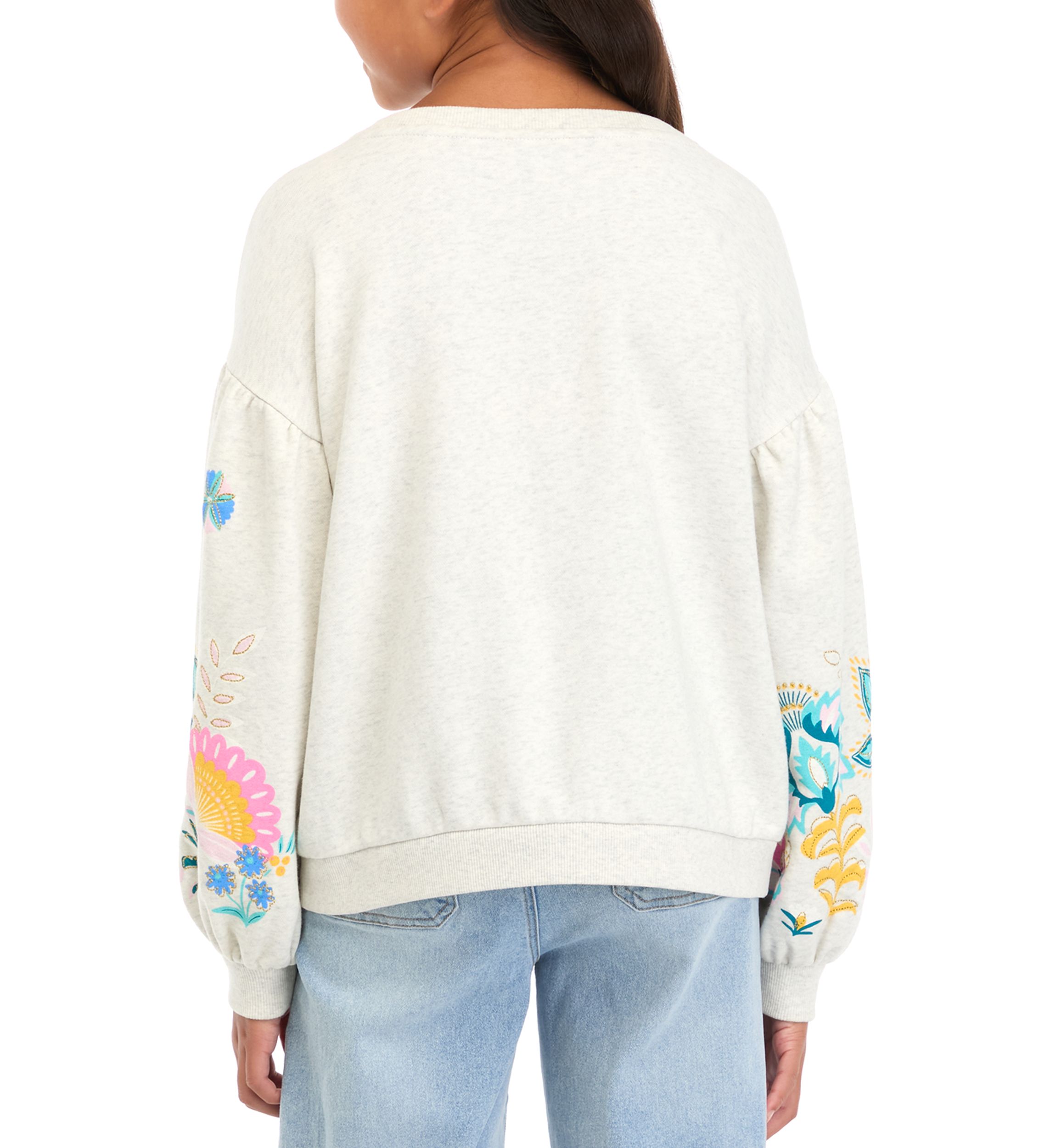 Girls 7-16 Long Puff Sleeve Sweatshirt