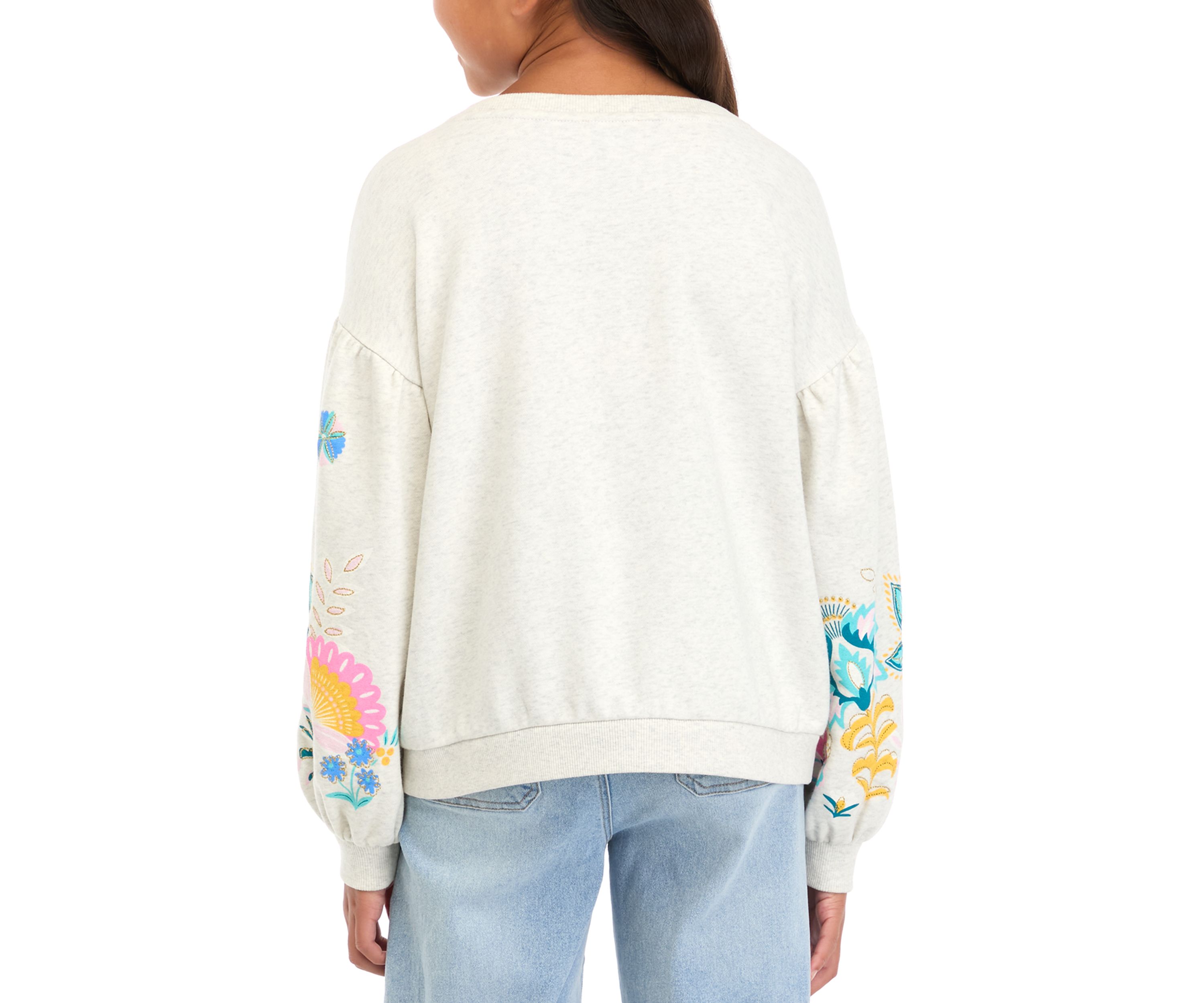 Girls 7-16 Long Puff Sleeve Sweatshirt
