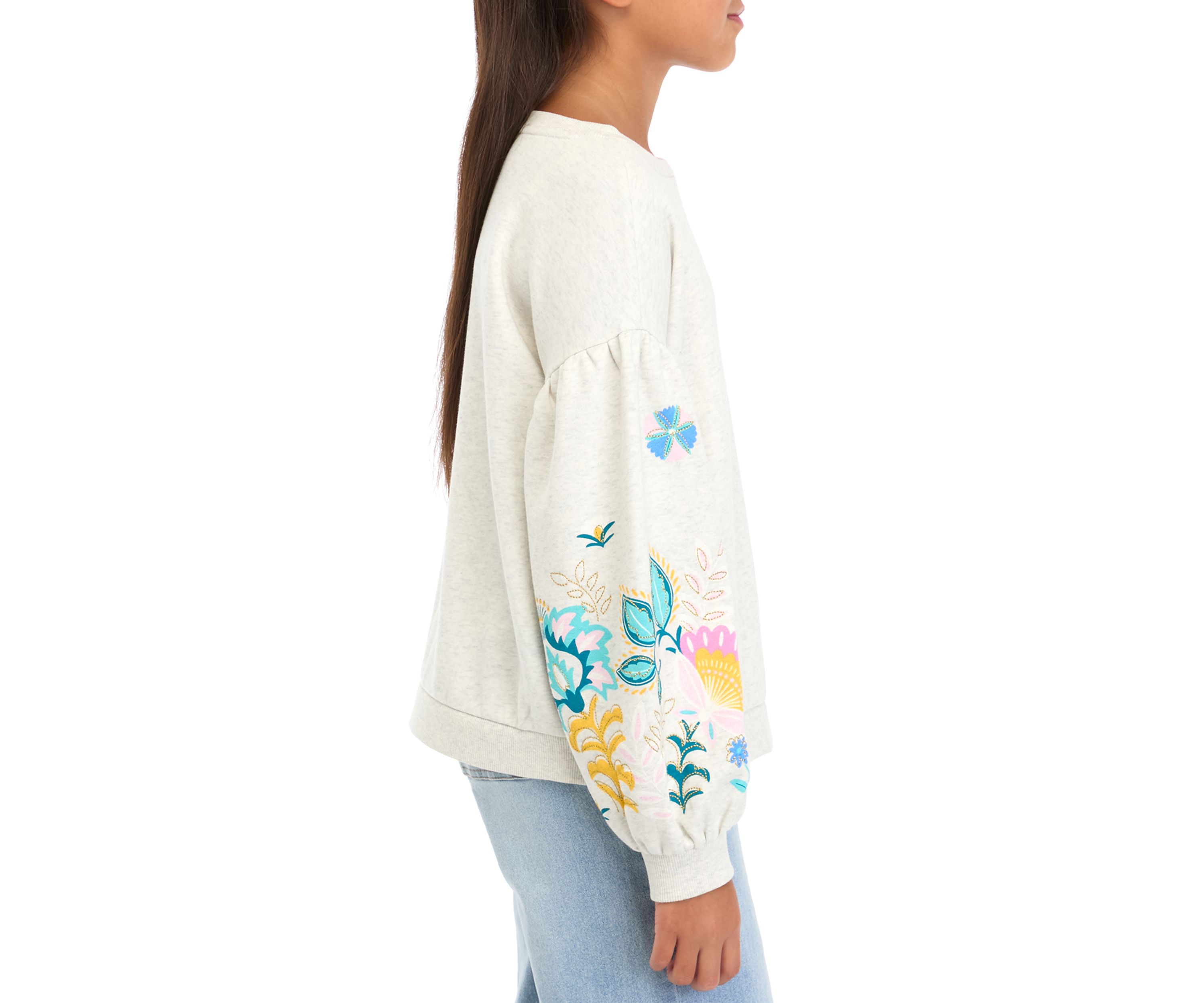 Girls 7-16 Long Puff Sleeve Sweatshirt