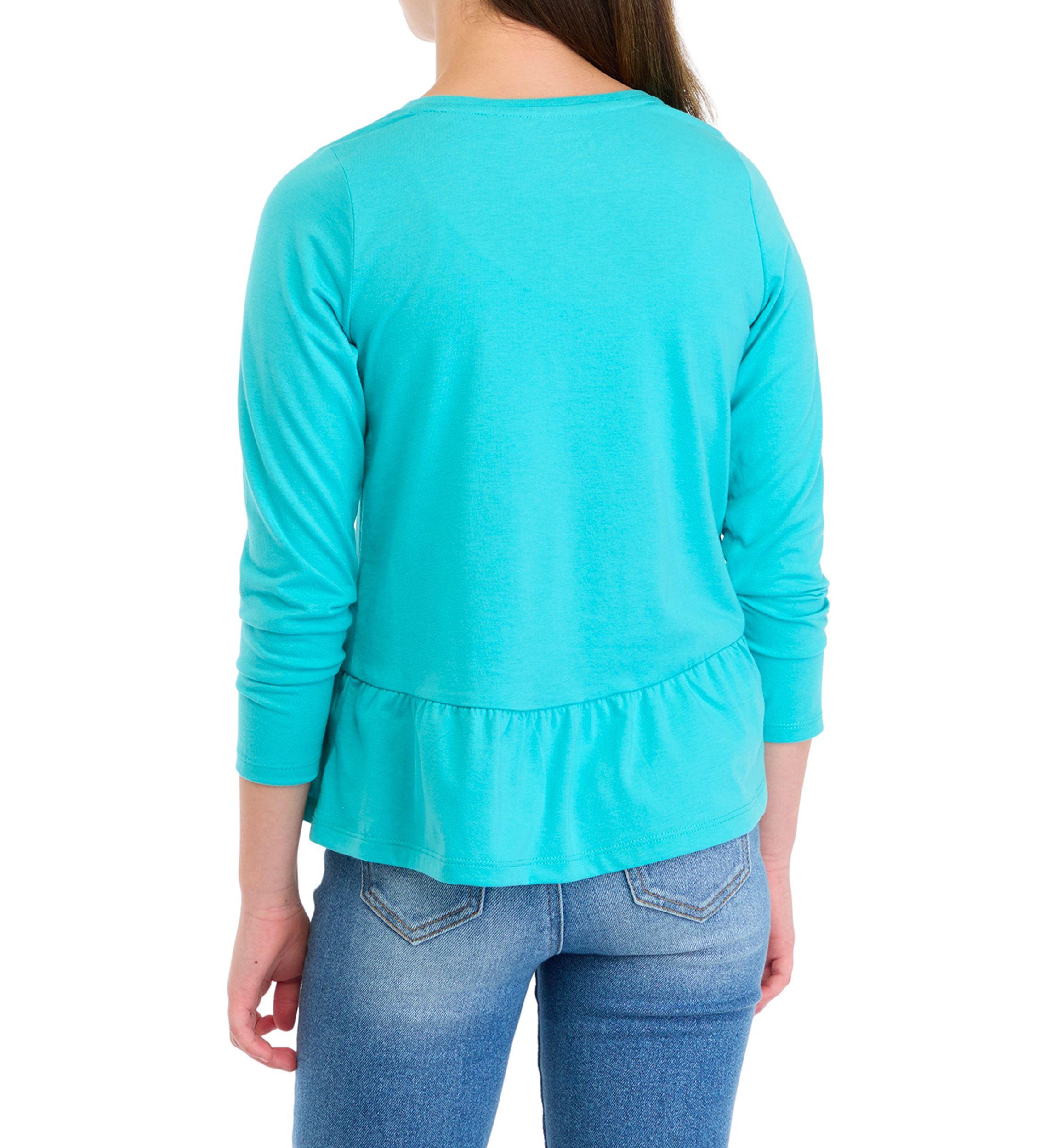 Girls 7-16 Long Sleeve Pocket Eyelet T-Shirt
