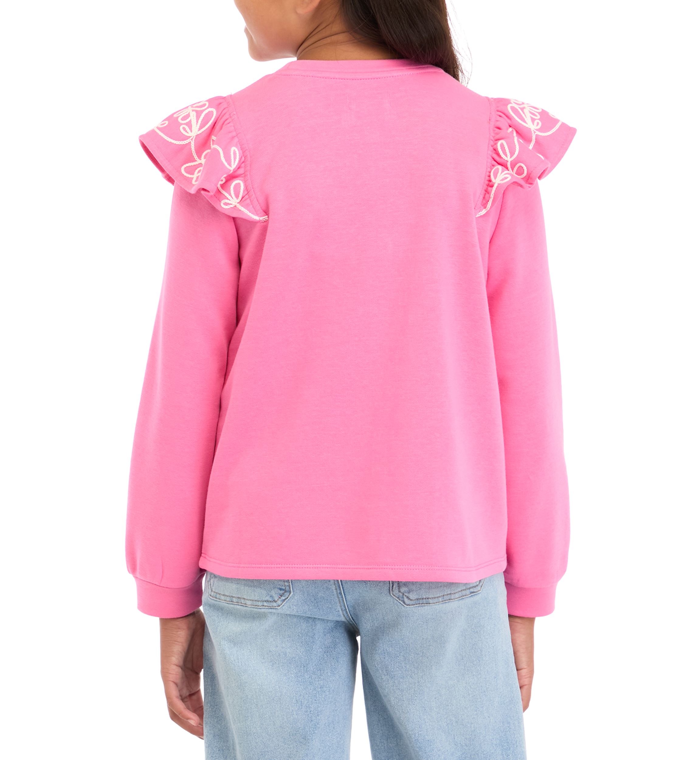 Girls 7-16 Long Sleeve Ruffle Front Sweatshirt