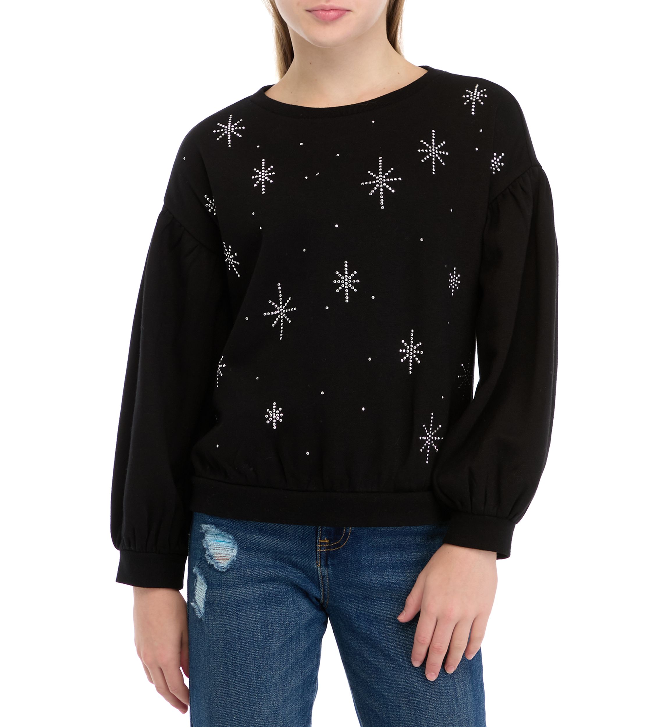 Girls 7-16 Long Puff Sleeve Sweatshirt