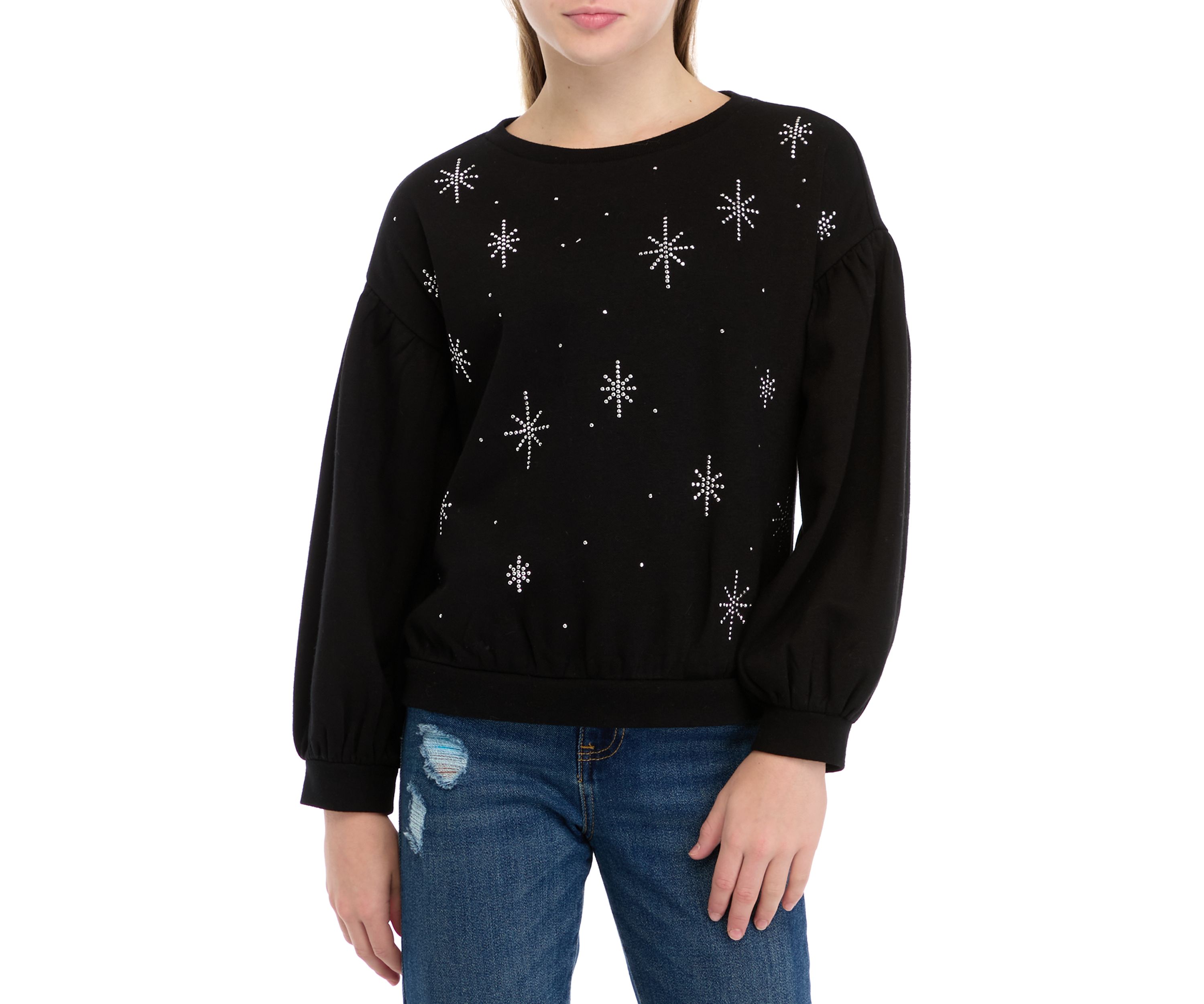 Girls 7-16 Long Puff Sleeve Sweatshirt
