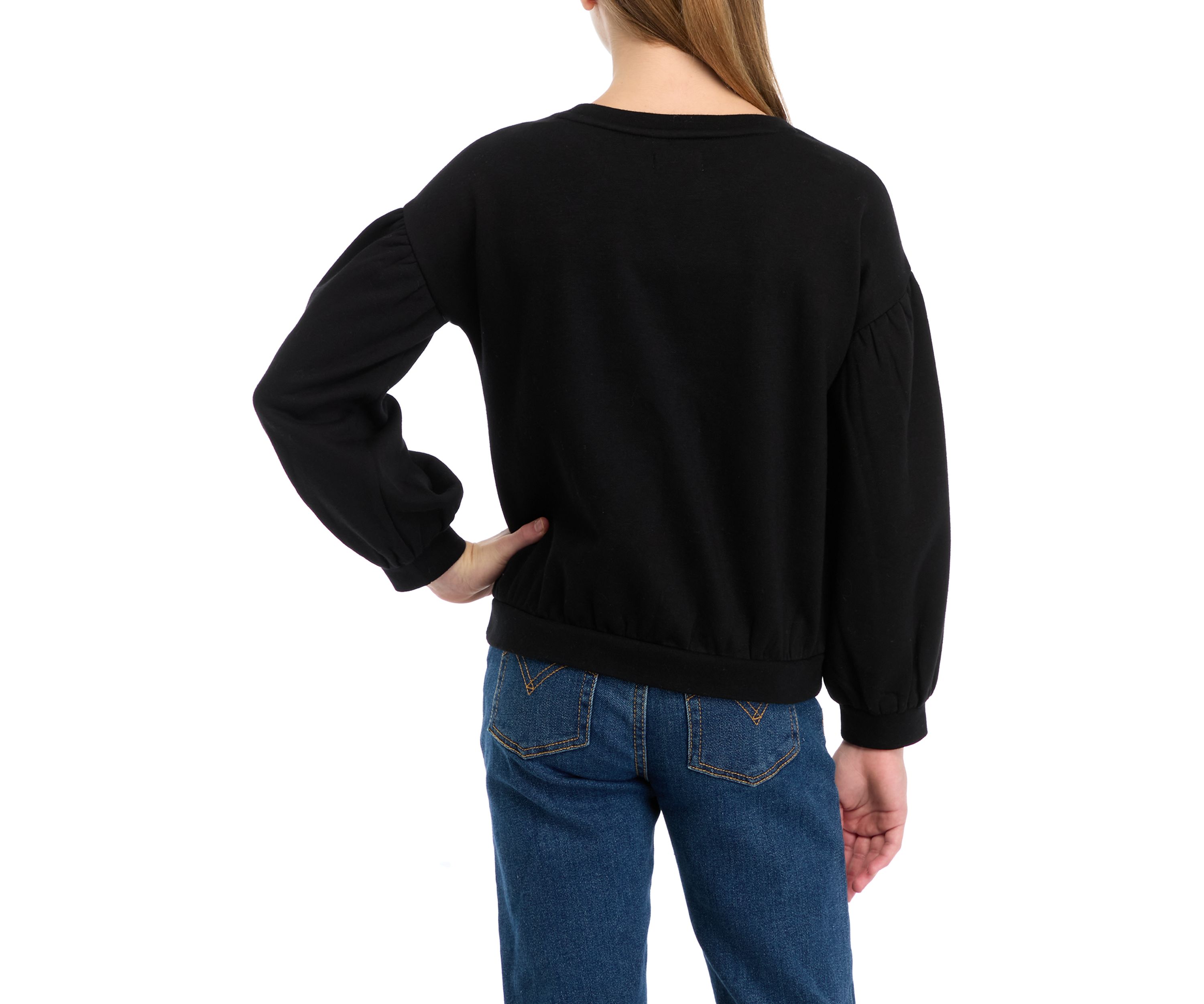 Girls 7-16 Long Puff Sleeve Sweatshirt