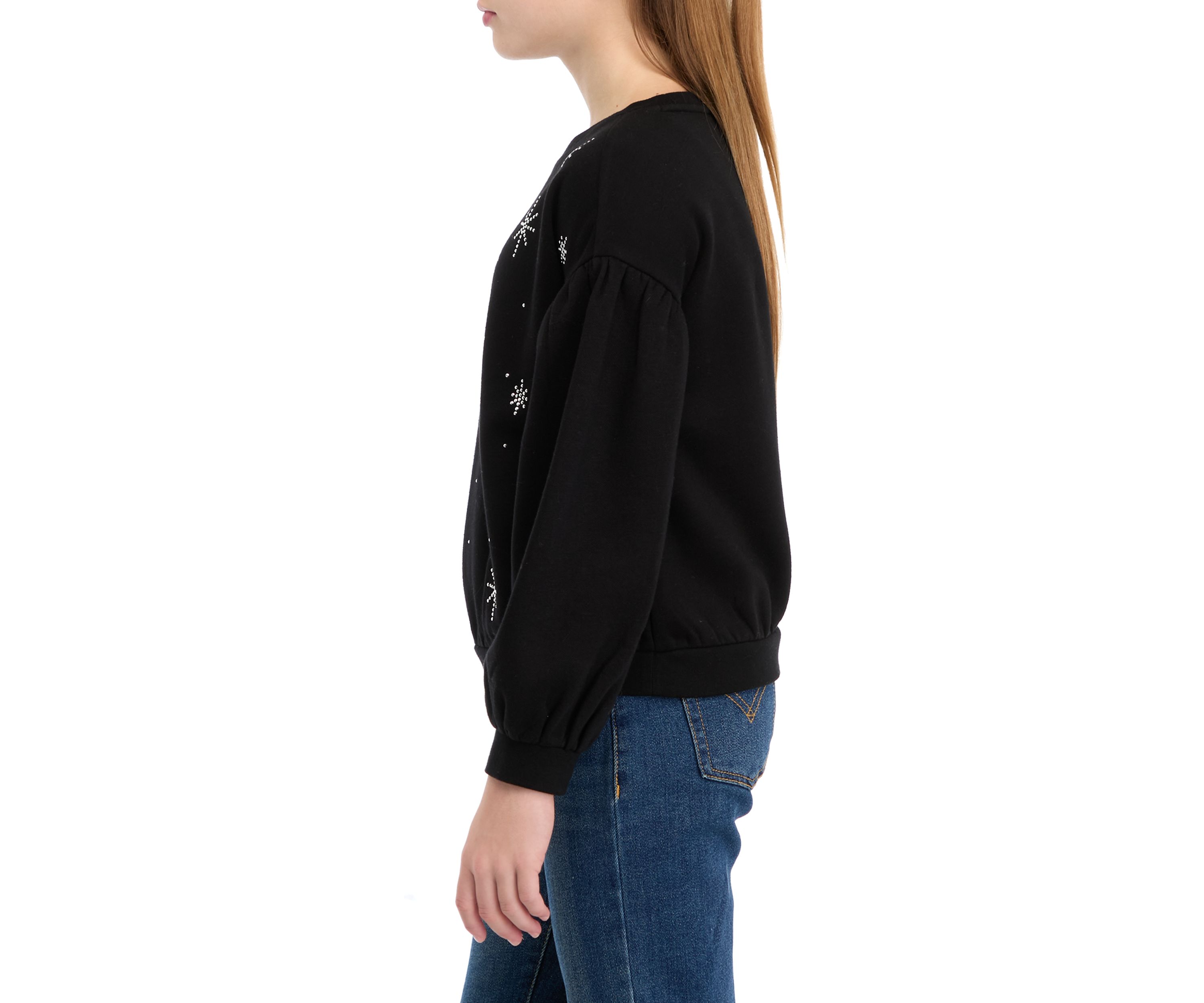 Girls 7-16 Long Puff Sleeve Sweatshirt