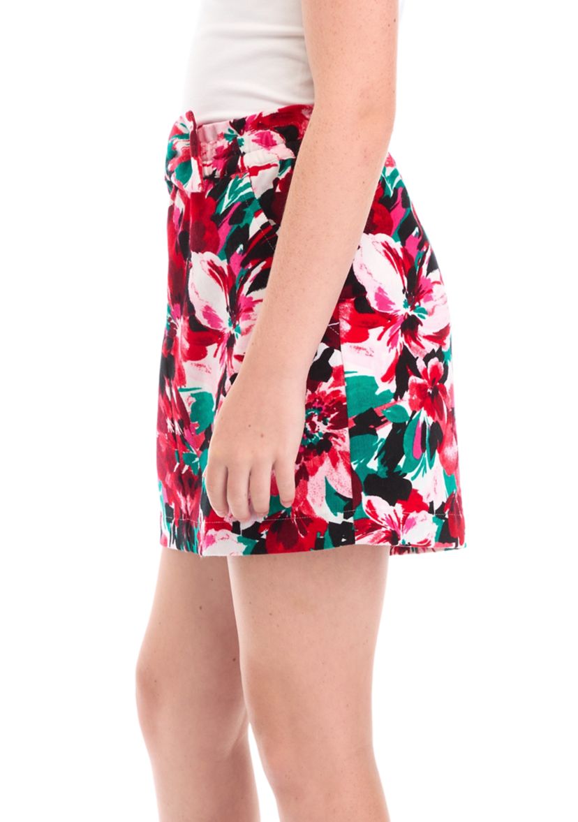 Girls 7-16 Printed Bow Skirt