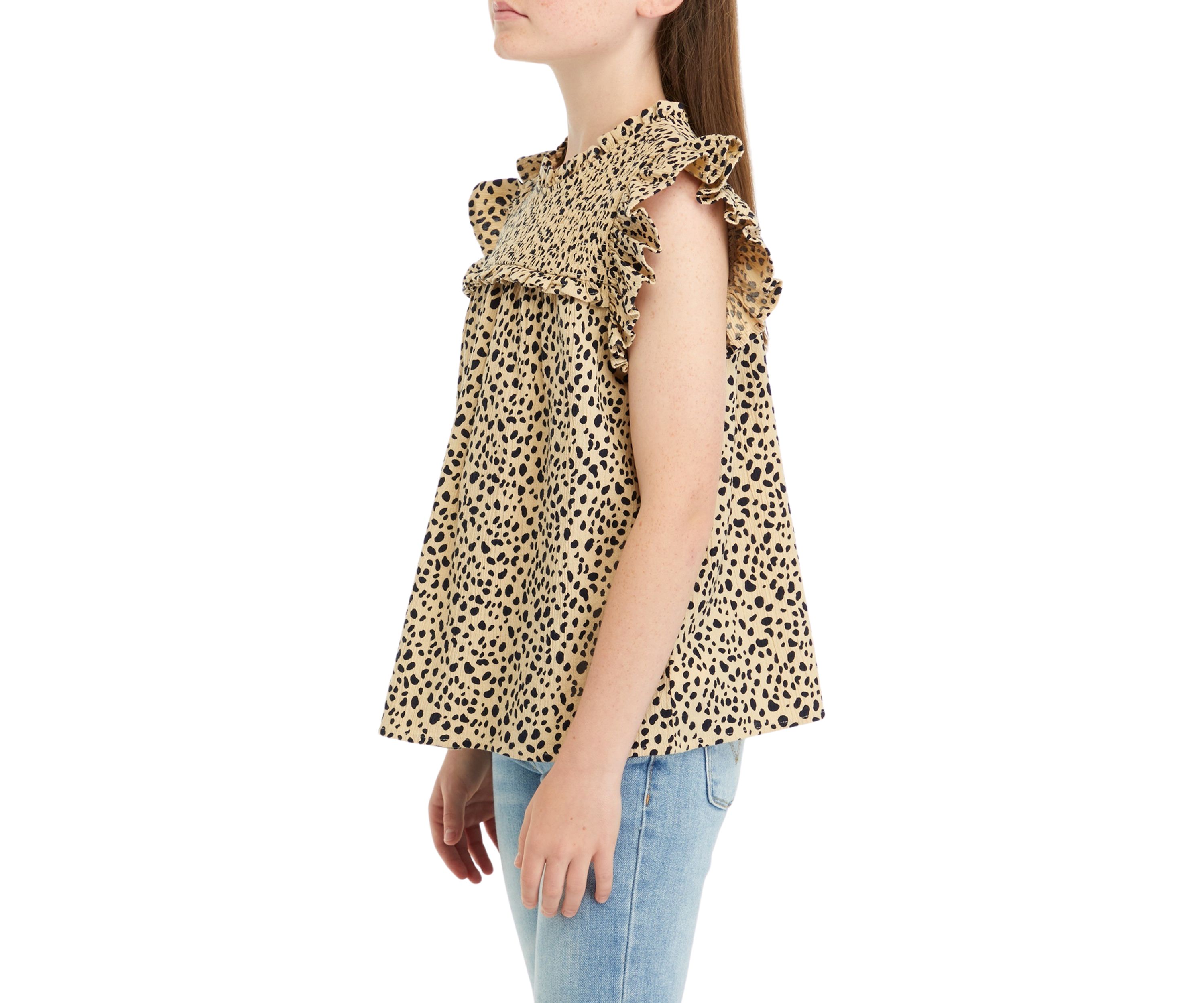 Girls 7-16 High Neck Ruffle Top