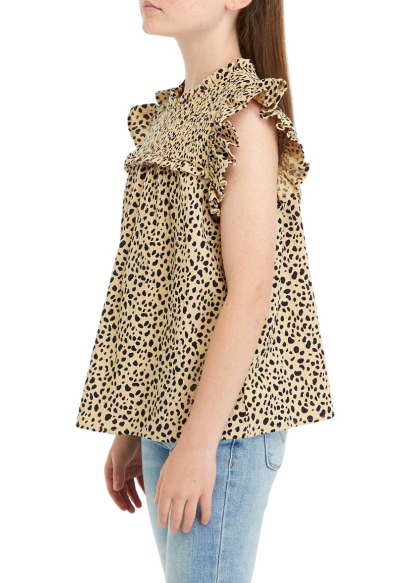 Girls 7-16 High Neck Ruffle Top