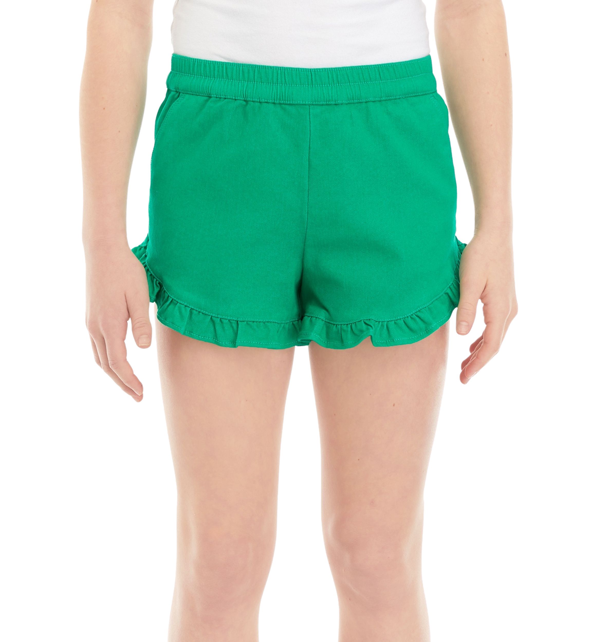 Girls 7-16 Stretch Twill Ruffle Shorts