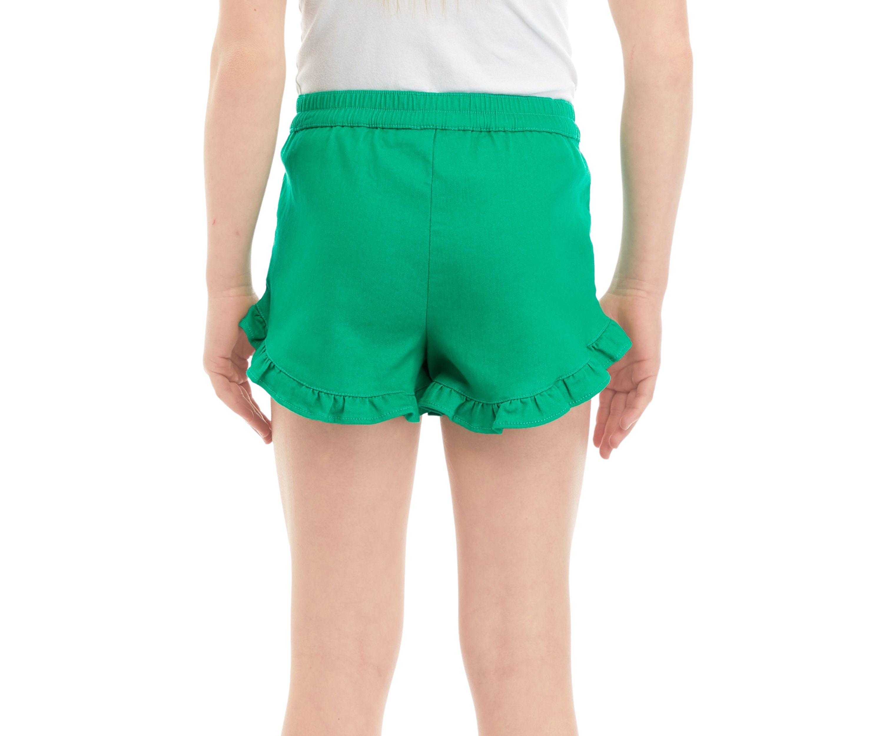 Girls 7-16 Stretch Twill Ruffle Shorts