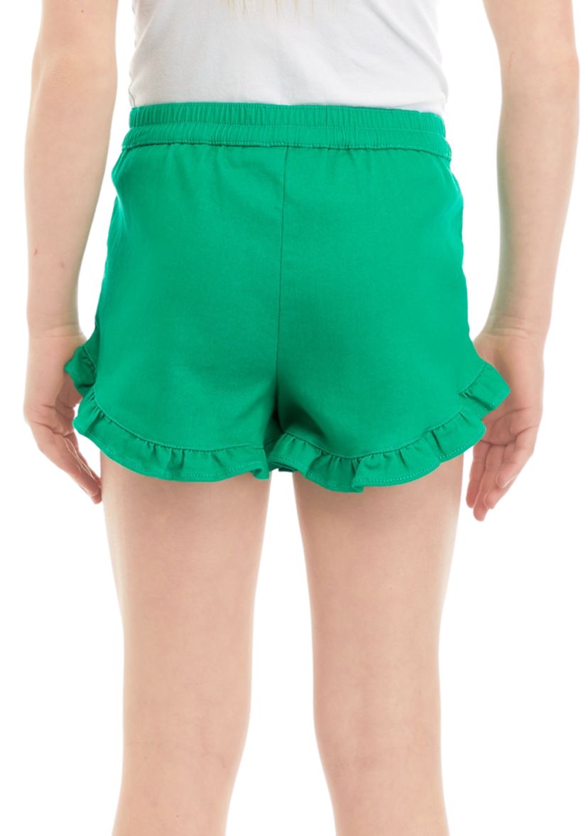 Girls 7-16 Stretch Twill Ruffle Shorts