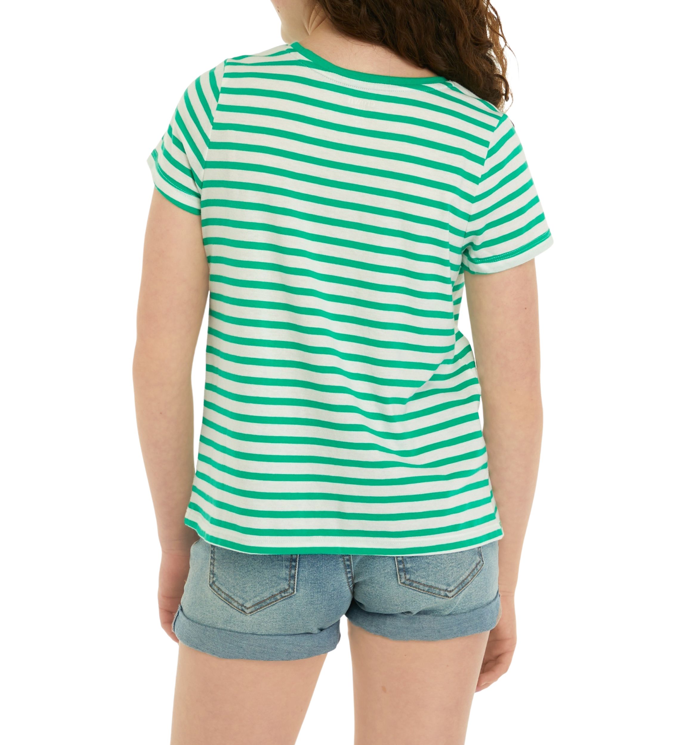 Girls 7-16 Short Sleeve Essential Jersey Yarn Dyed T-Shirt