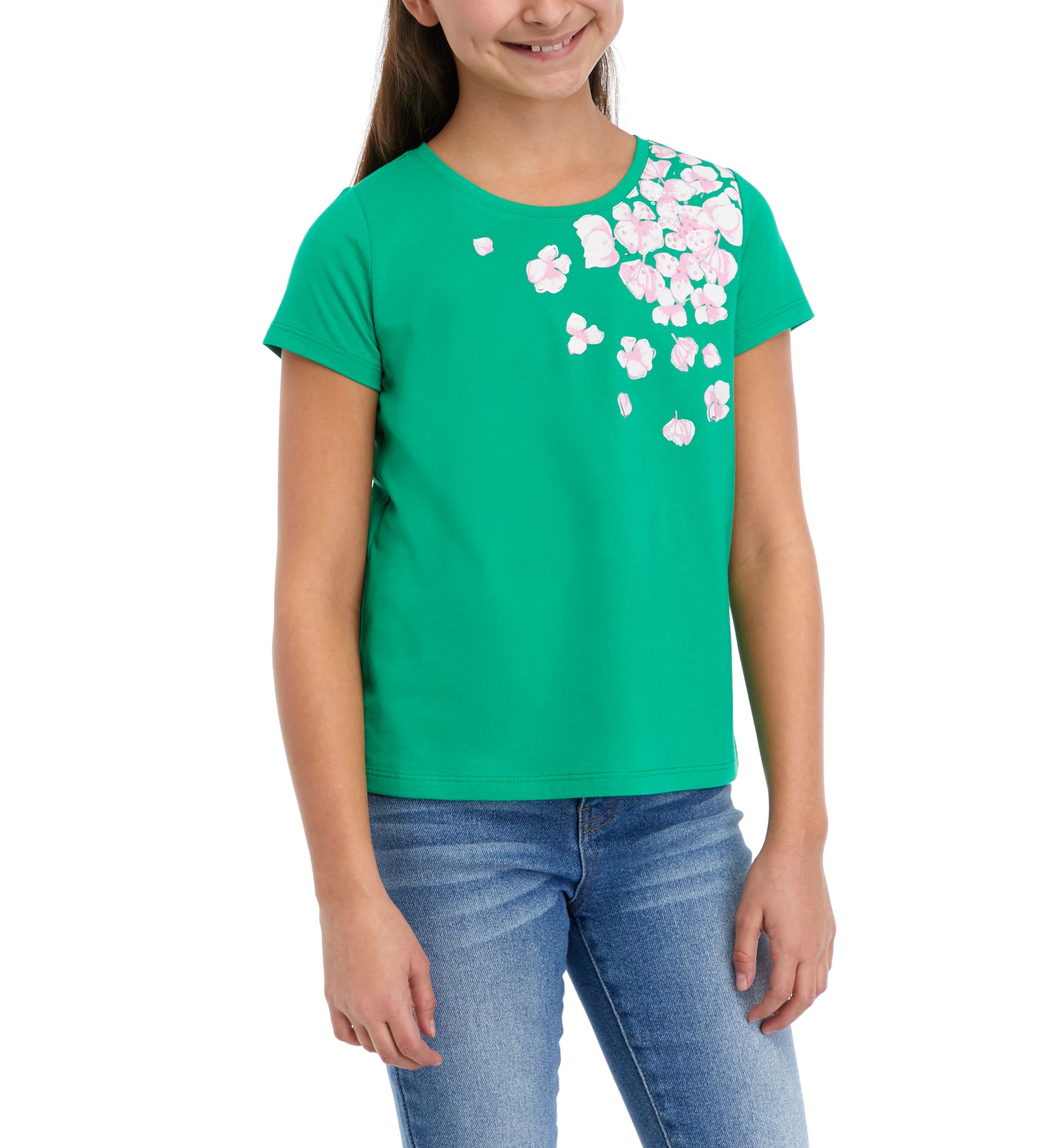Girls 7-16 Short Sleeve Essential Jersey Graphic T-Shirt